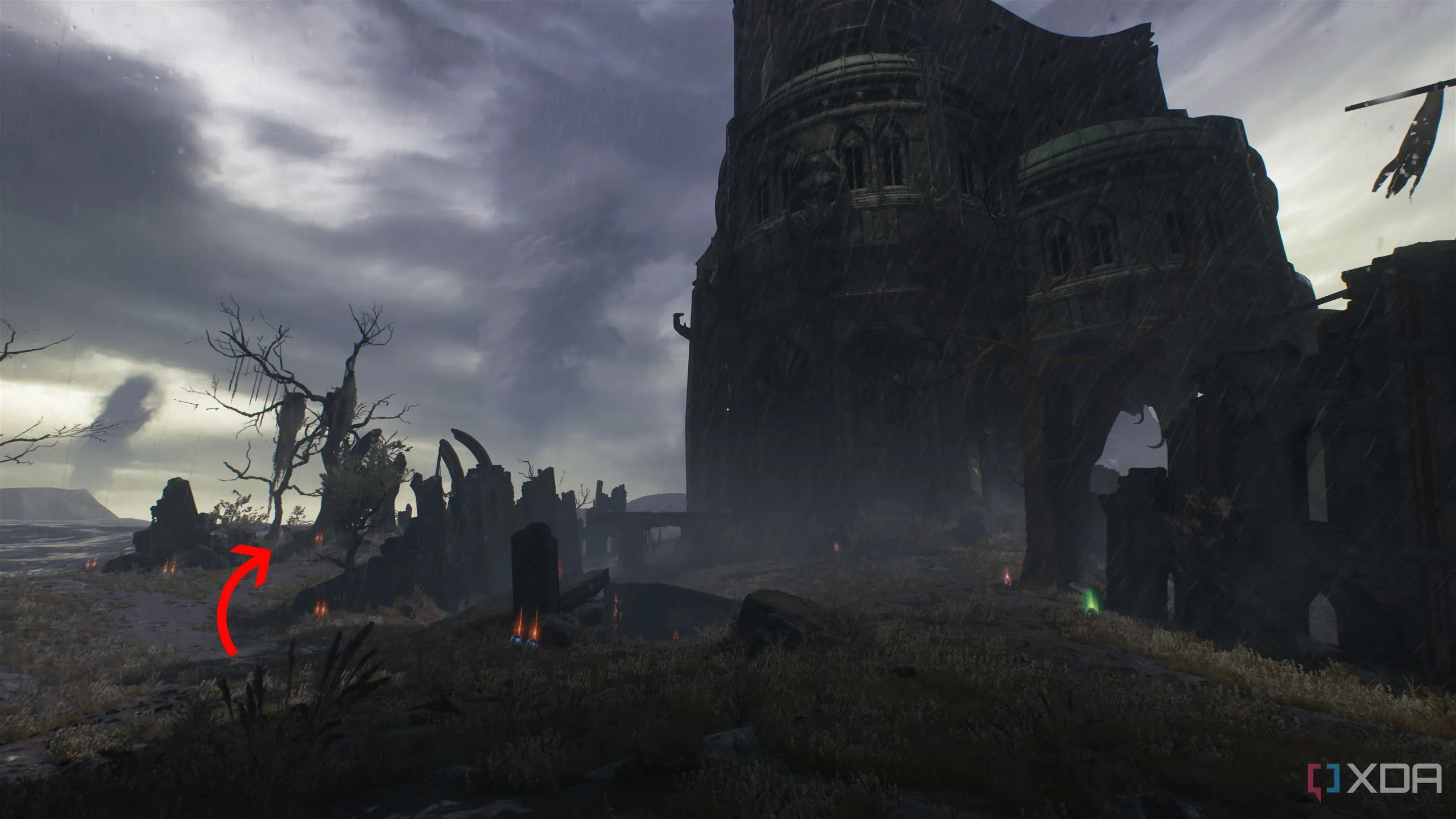 Bản đồ khu vực đầu tiên trong Chương 14 của Doom: The Dark Ages, đánh dấu vị trí bí mật 1.