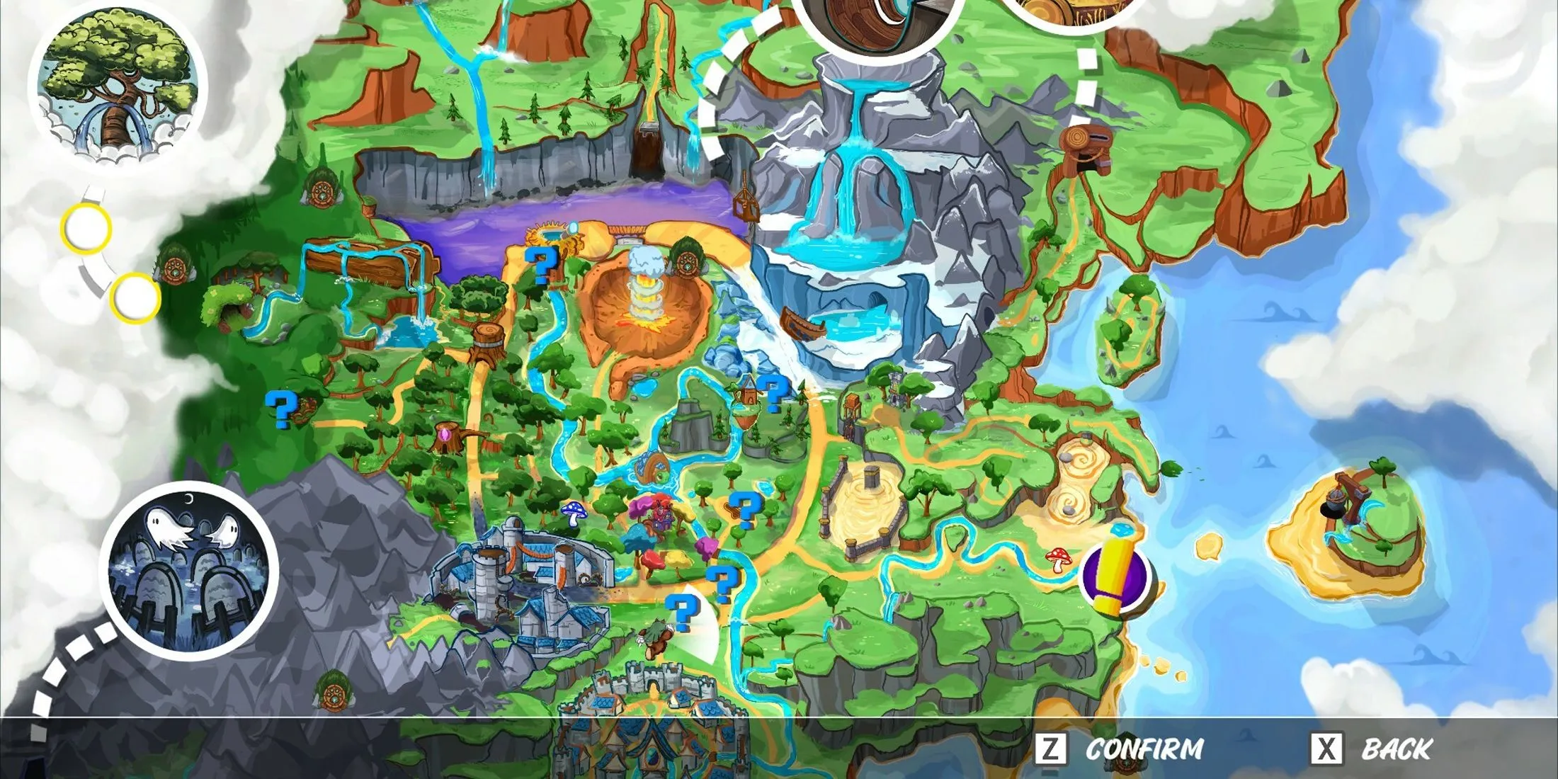 Bản đồ thế giới rộng lớn và đa dạng trong game phiêu lưu Ruffy and the Riverside