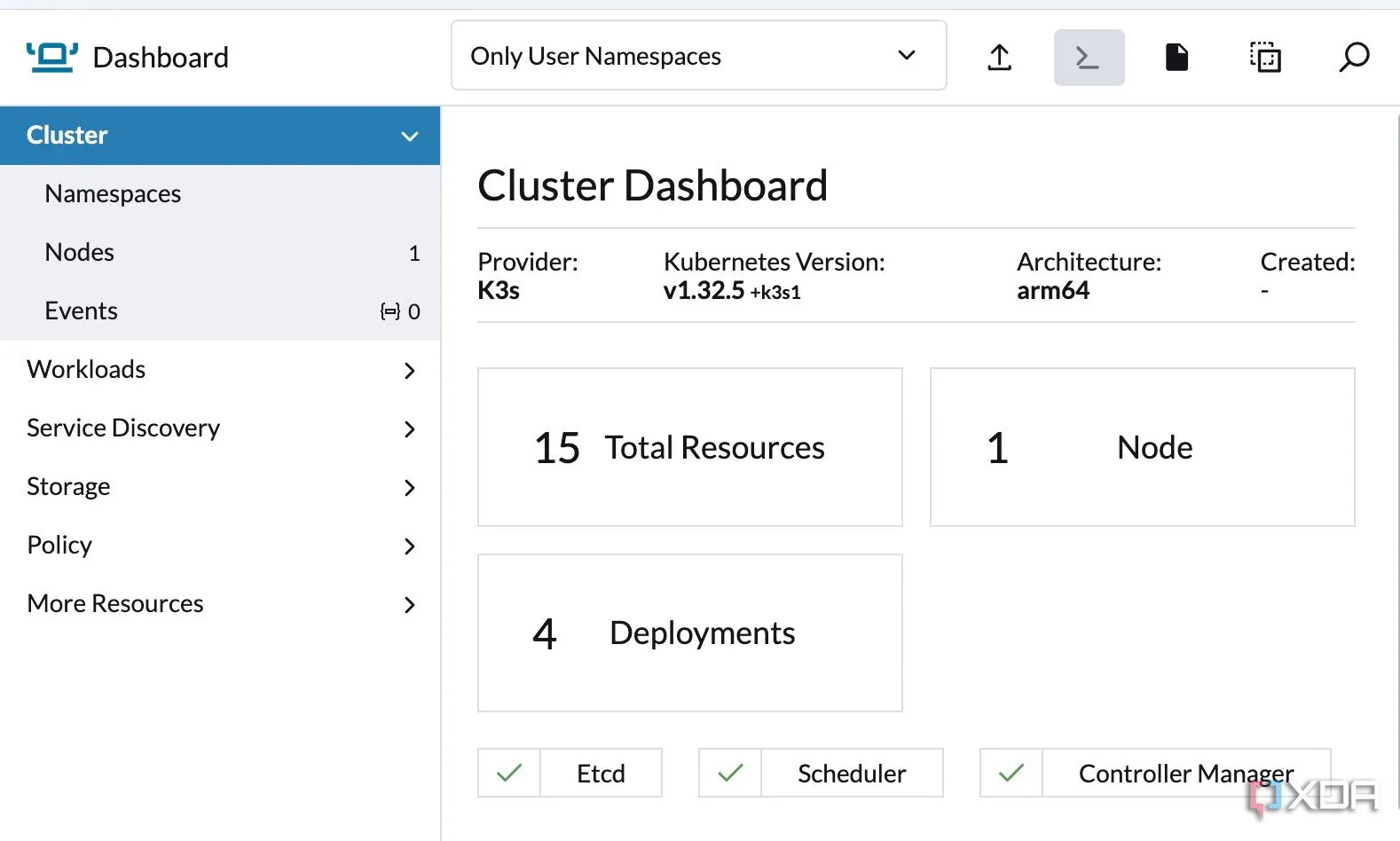 Bảng điều khiển (dashboard) thân thiện của Rancher Desktop, một giải pháp mã nguồn mở