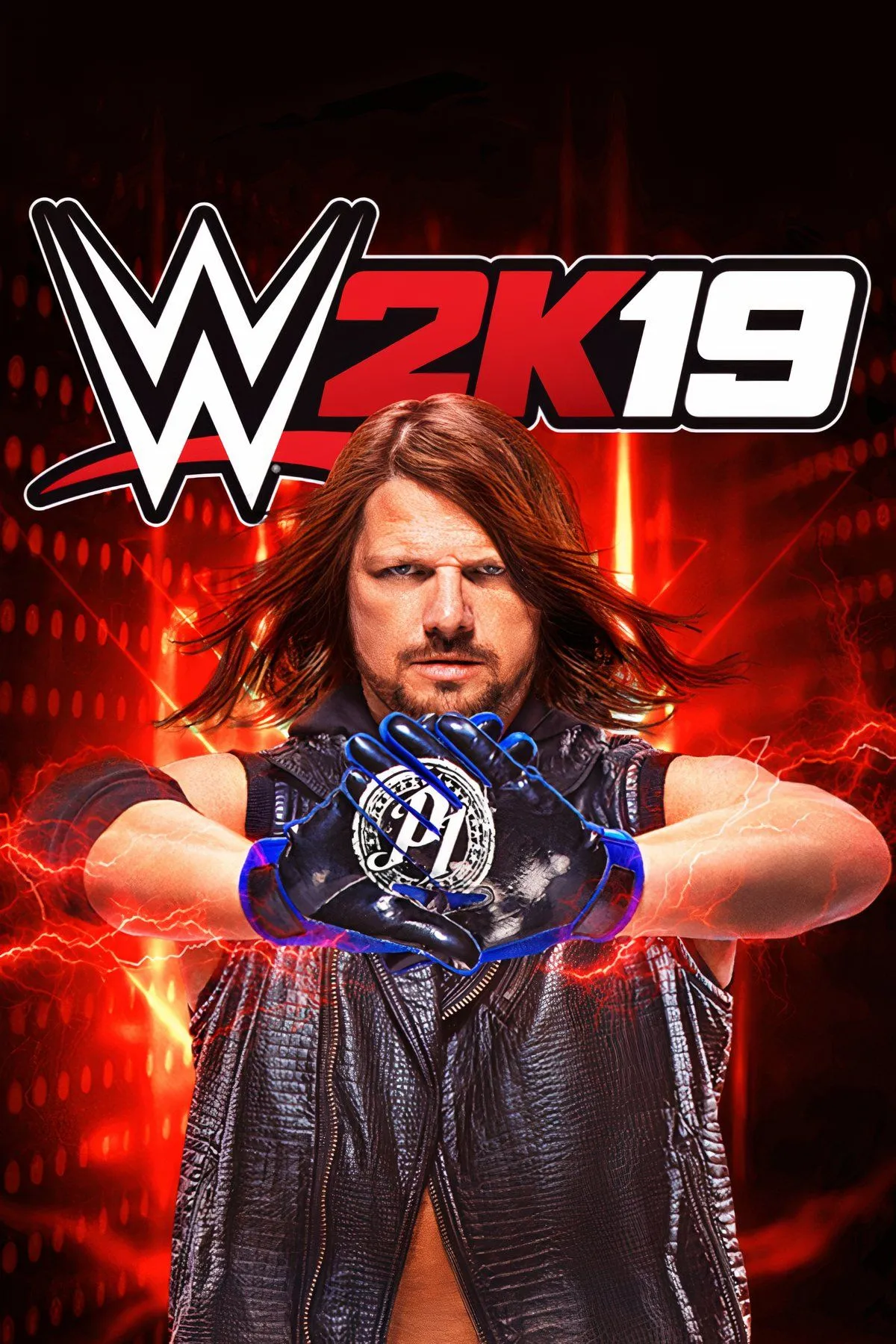 Bìa game WWE 2K19 với siêu sao AJ Styles, biểu tượng của series