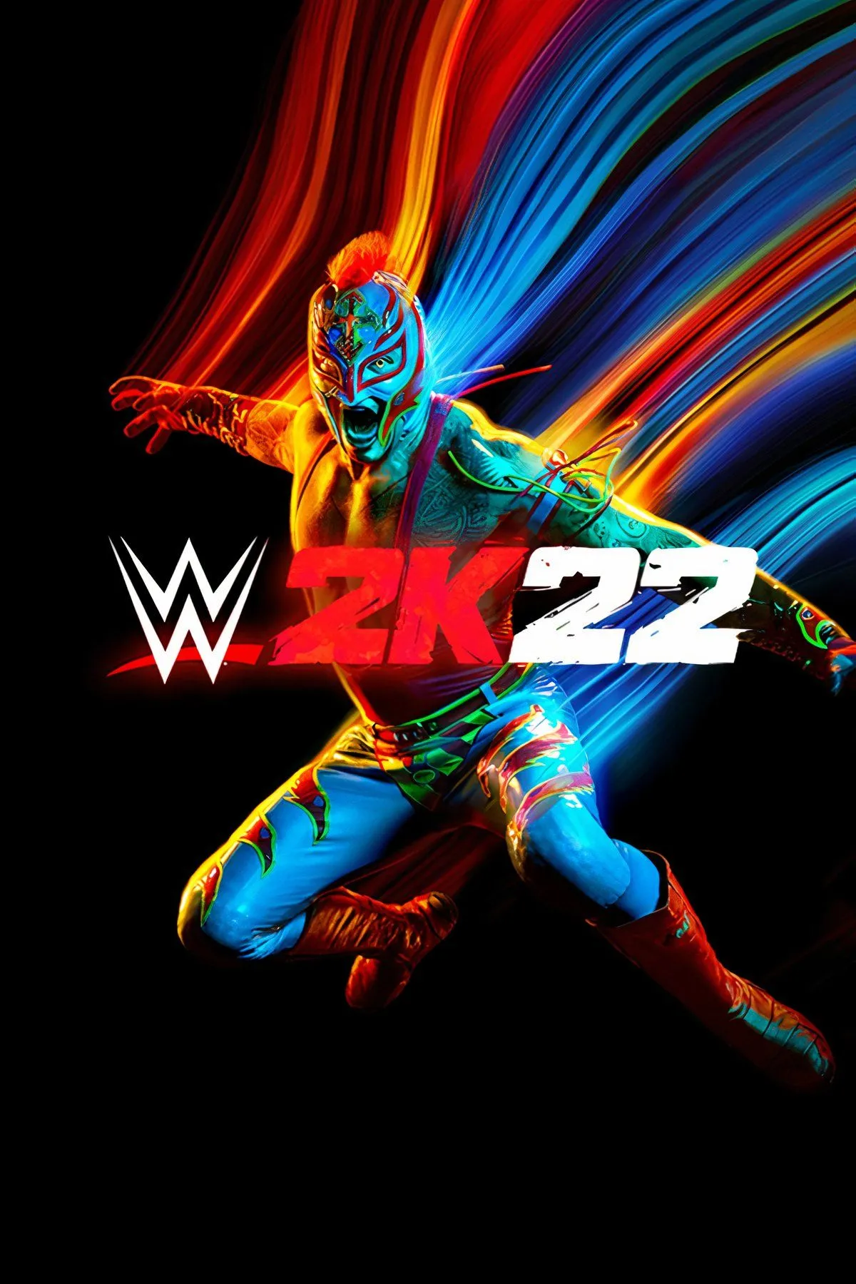 Bìa game WWE 2K22 với huyền thoại đấu vật Rey Mysterio