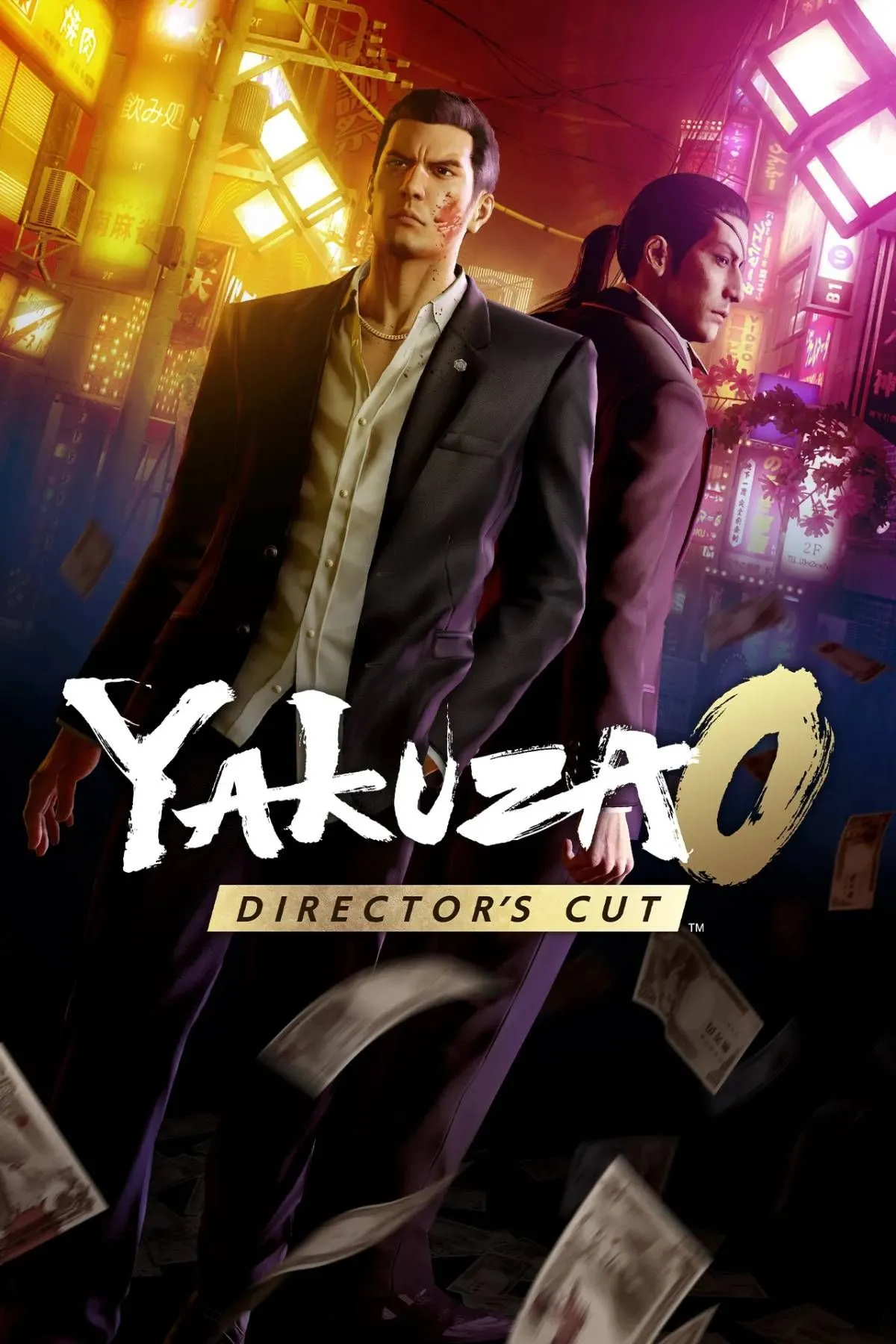 Bìa game Yakuza 0 Director's Cut với hình ảnh các nhân vật chính trong trang phục truyền thống