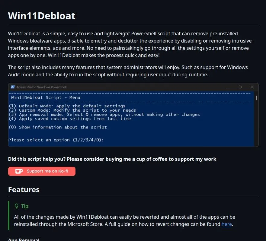 Biểu tượng công cụ gỡ bloatware cho Windows 11, giúp dọn dẹp hệ điều hành