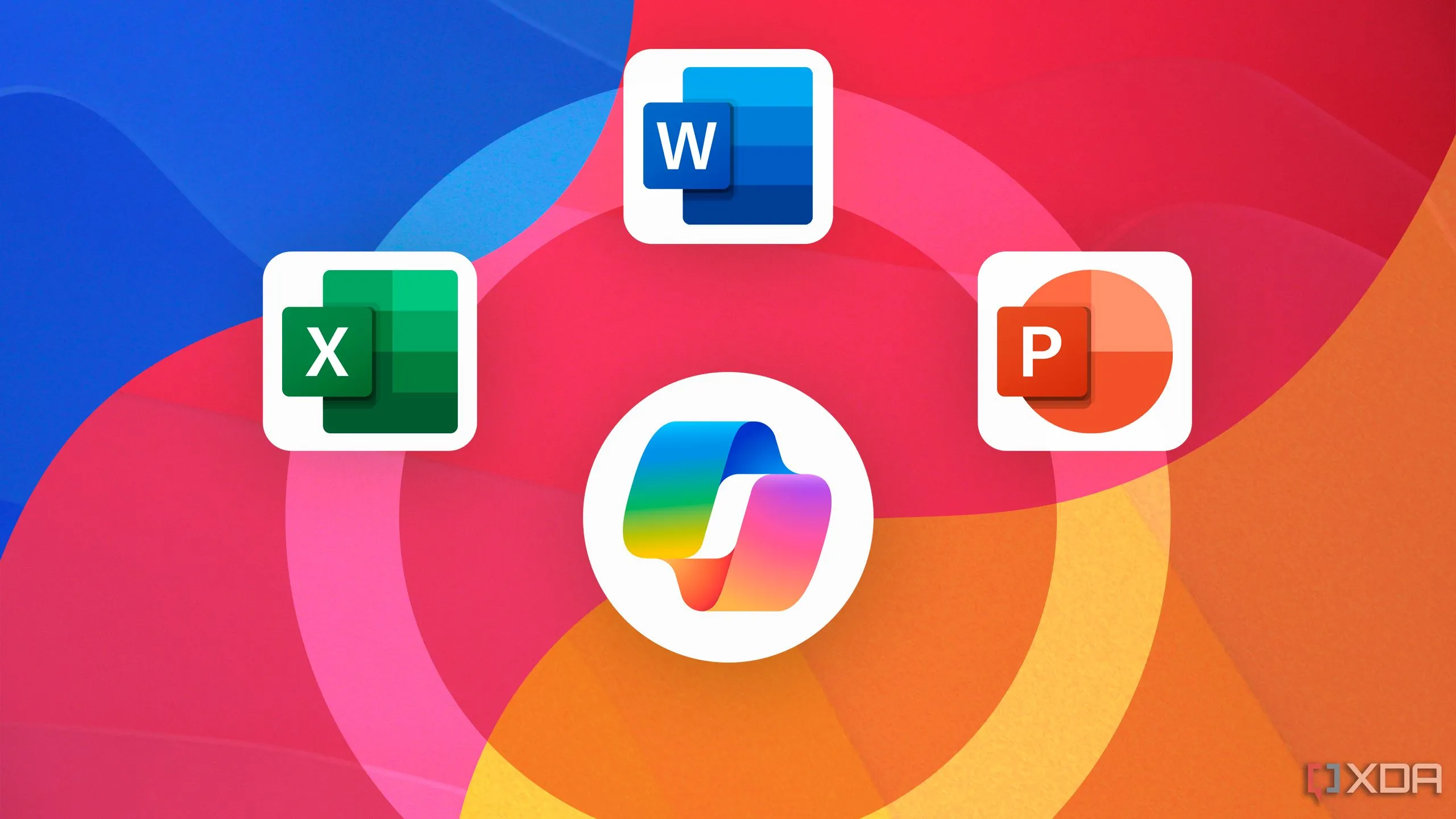 Biểu tượng Copilot tích hợp cùng các ứng dụng Microsoft Office như Word, Excel, PowerPoint