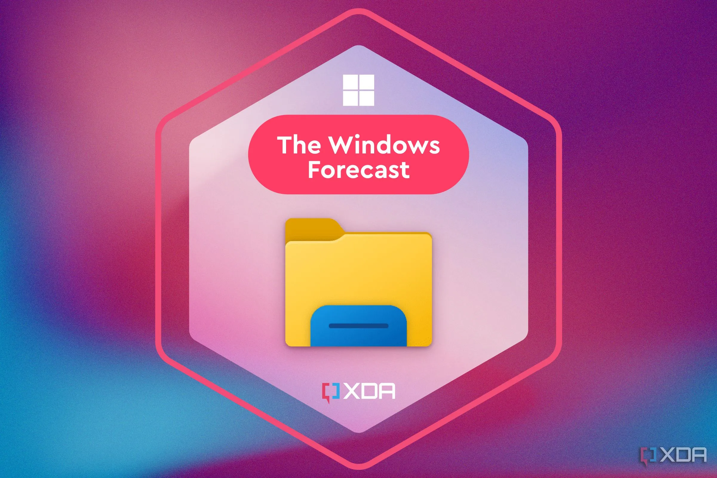 Biểu tượng File Explorer và dự báo Windows, minh họa nỗ lực cải tiến File Explorer của Microsoft