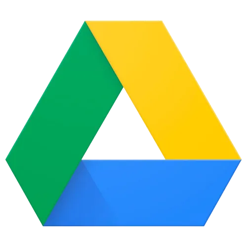 Biểu tượng Google Drive, dịch vụ lưu trữ đám mây của Google với 15GB miễn phí.