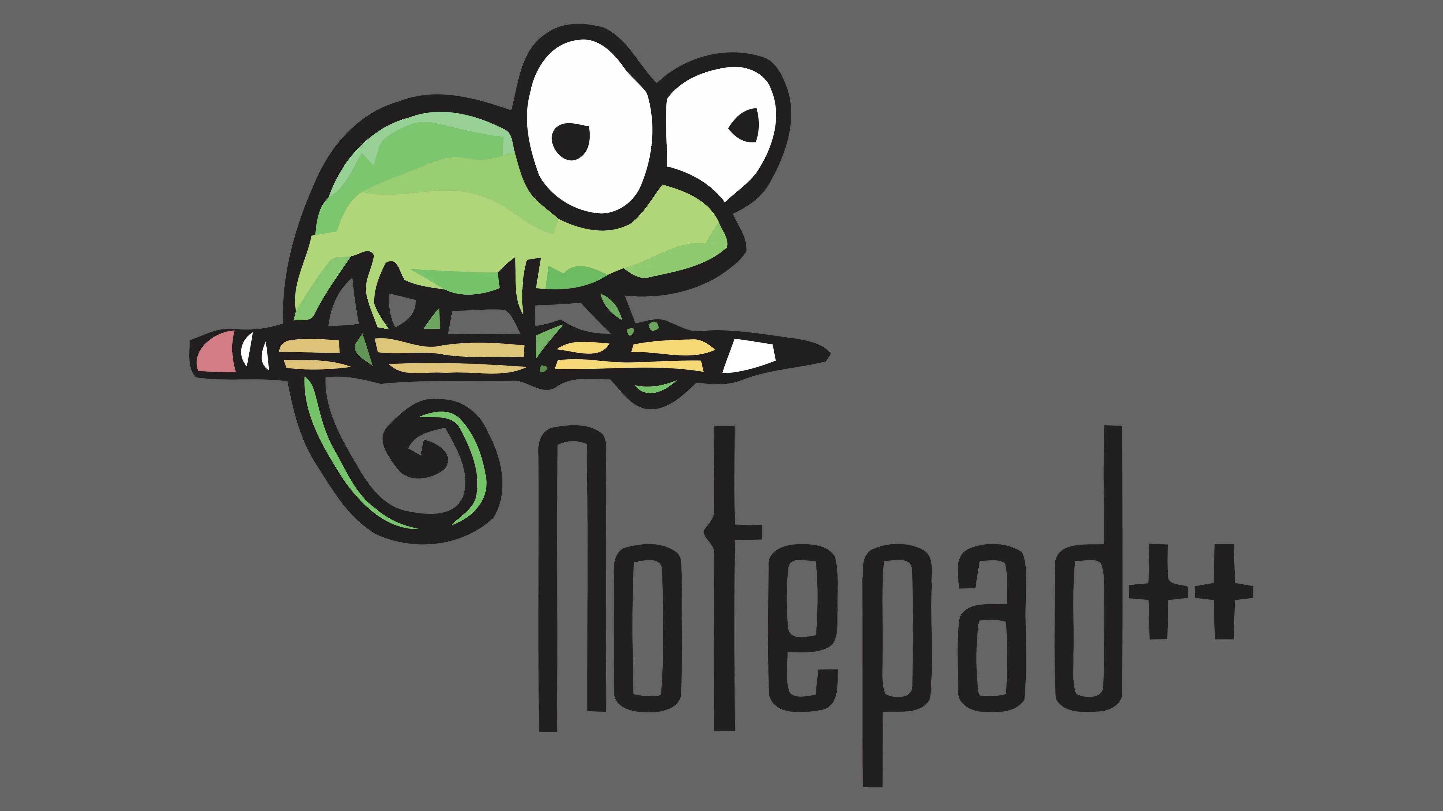 Biểu tượng logo đặc trưng của phần mềm Notepad++ trên nền màu xám