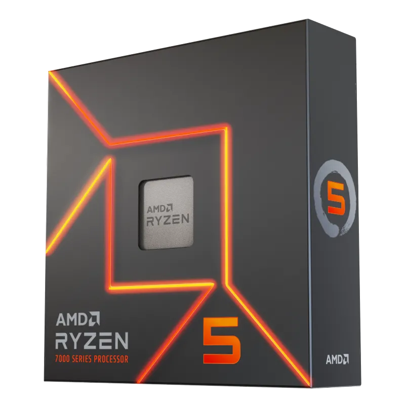 Bộ vi xử lý AMD Ryzen 5 7600 với kiến trúc Zen 4 và socket AM5, cung cấp hiệu năng mạnh mẽ cho chơi game.