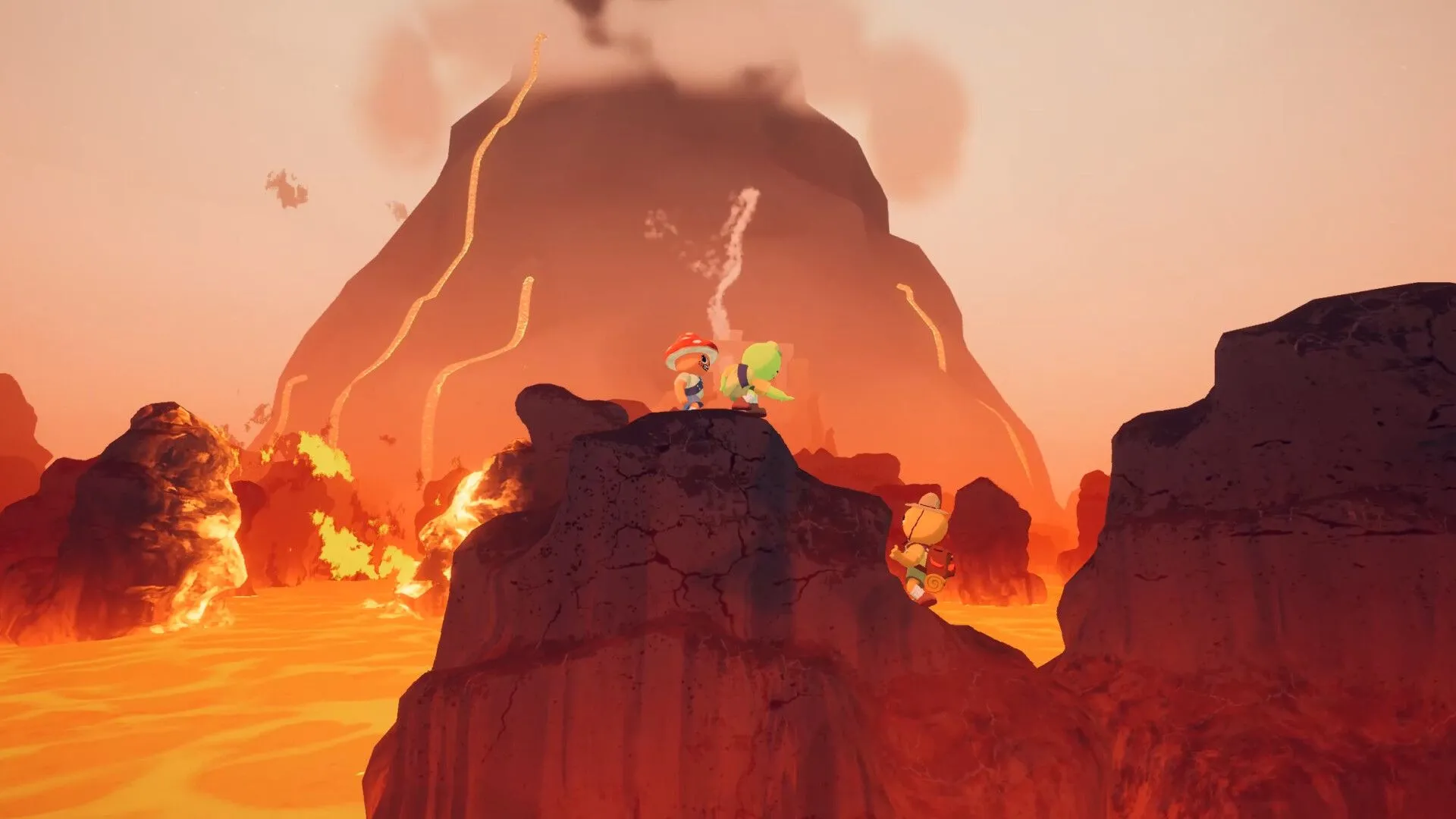 Các game thủ PEAK khám phá khu vực dung nham đầy thử thách