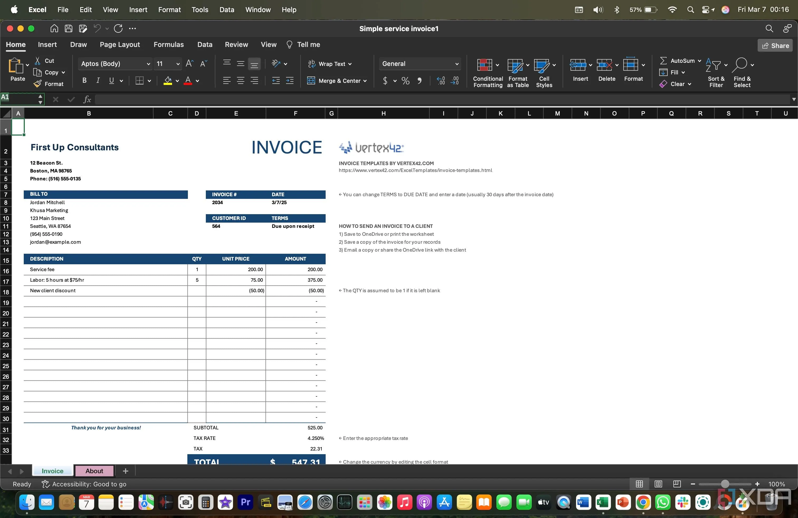 Các mẫu hóa đơn và biểu đồ trong Excel hỗ trợ công việc kinh doanh hàng ngày