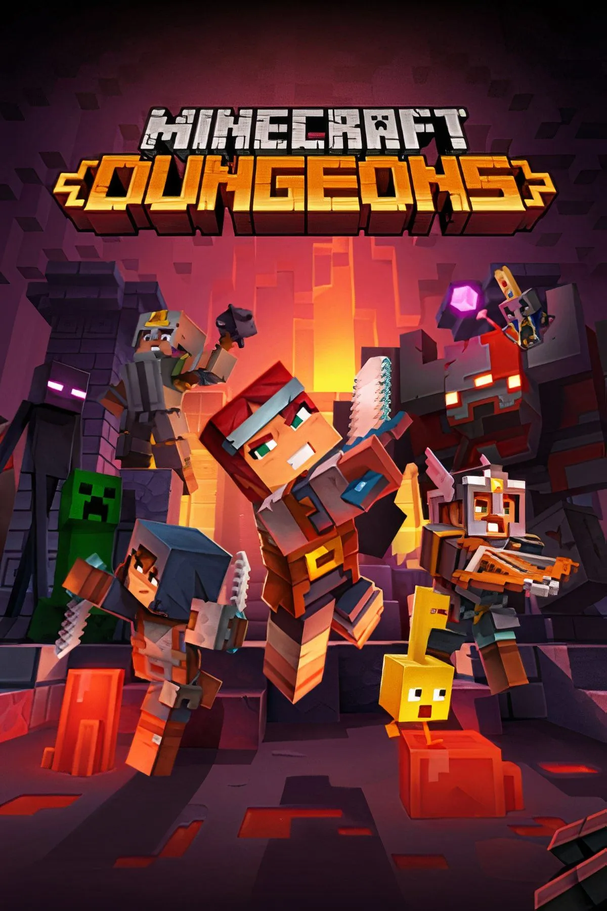 Các nhân vật Minecraft Dungeons chiến đấu với quái vật trong hầm ngục đầy thử thách