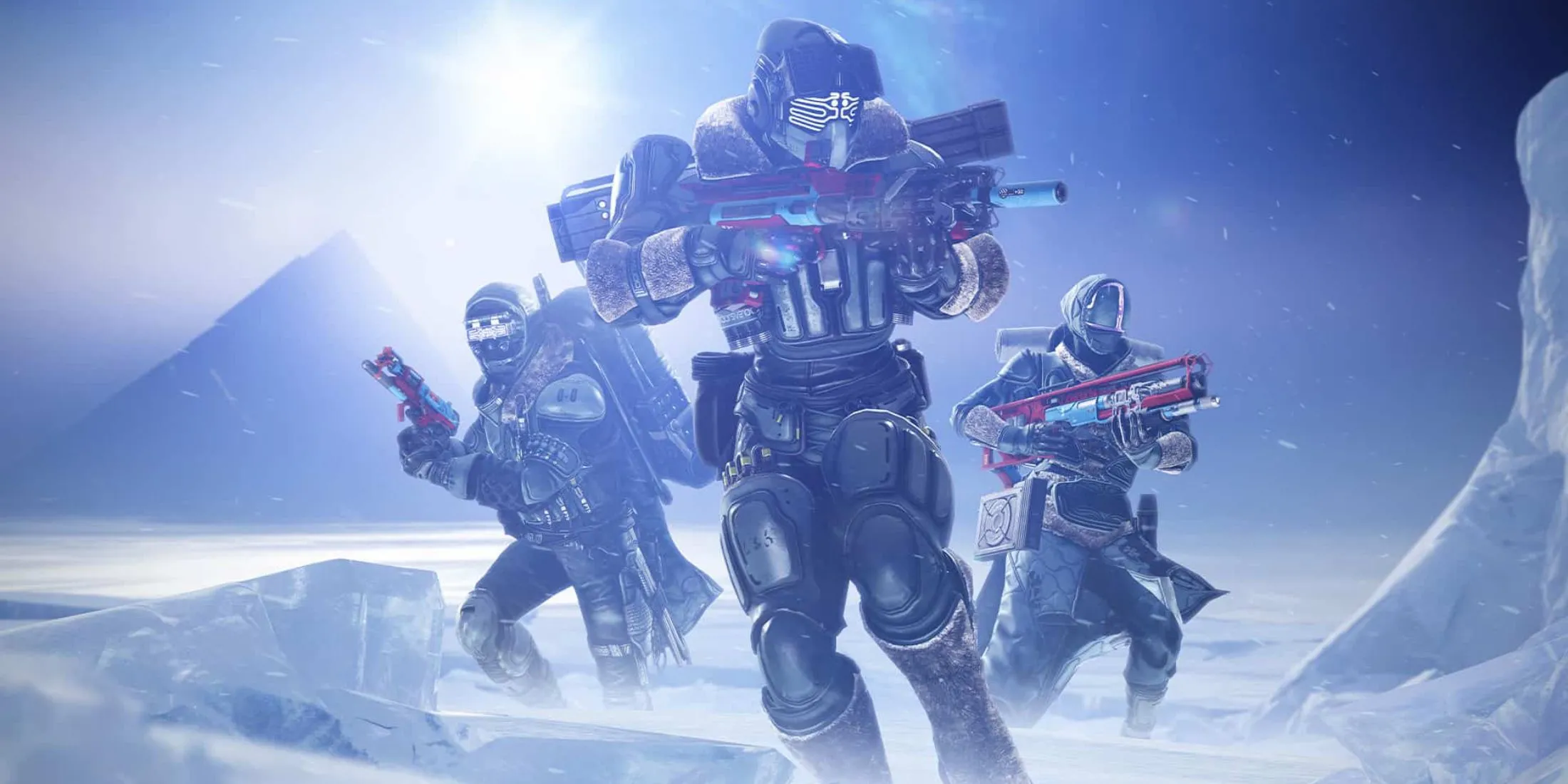 Các nhân vật Warlock, Gambit và Guardian từ Destiny 2, thể hiện sự đa dạng về trang bị và phong cách của game FPS kết hợp RPG này.