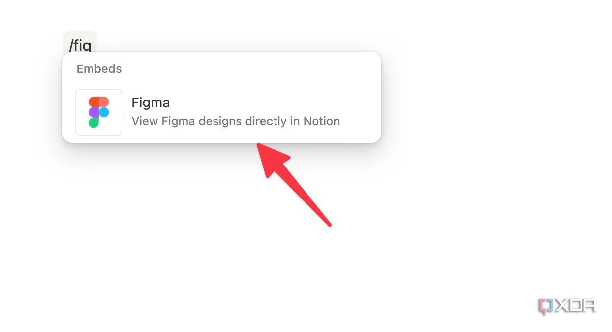 Cách nhúng tệp Figma vào trang Notion, cho phép xem trực tiếp thiết kế trong wiki dự án.
