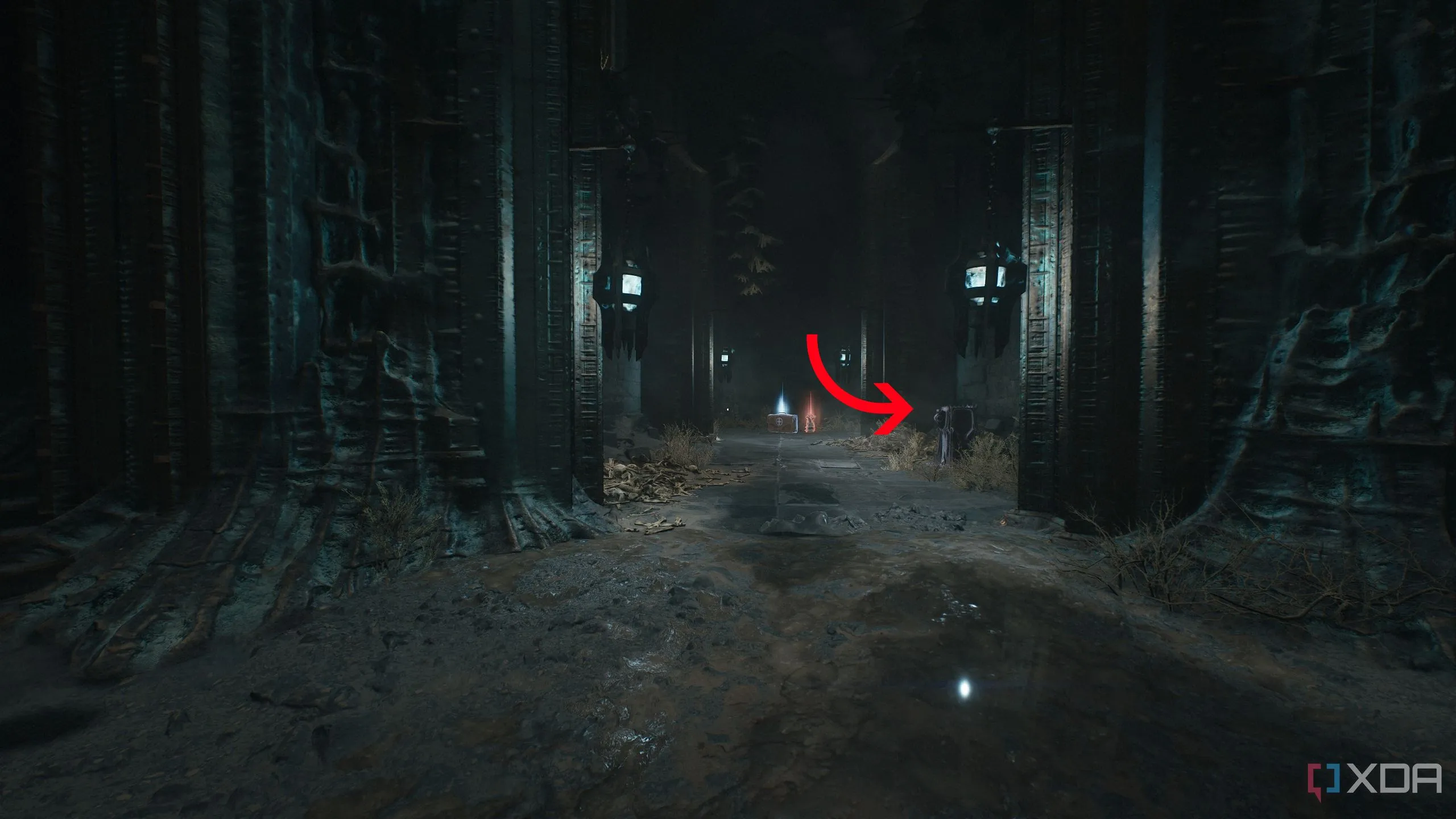 Cần gạt tương tác để mở lối đi trong Chapter 19 Doom: The Dark Ages