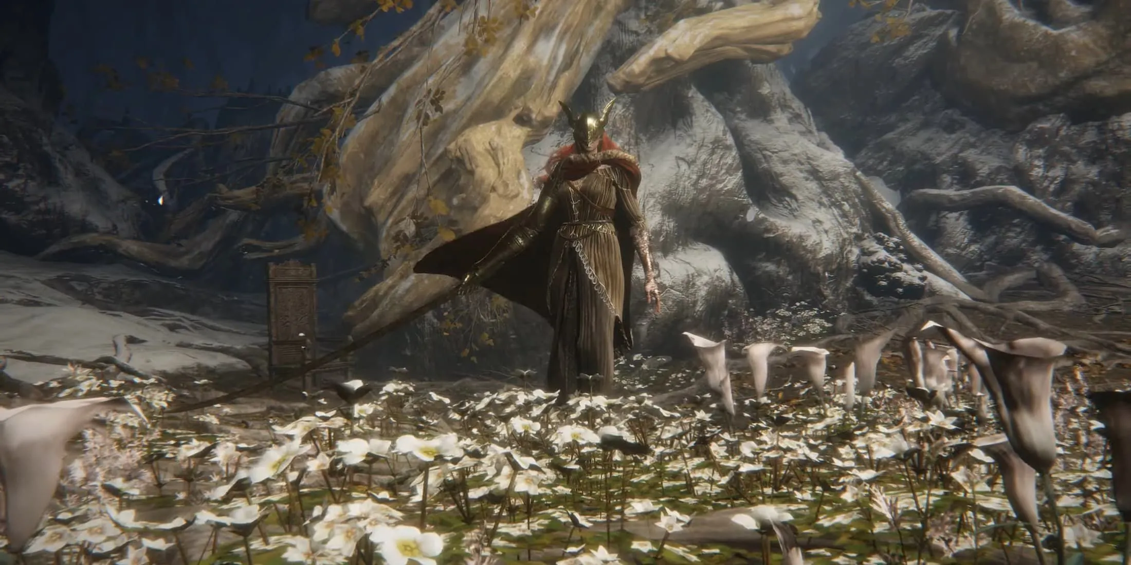 Cảnh cắt cảnh giới thiệu boss Malenia trong Elden Ring