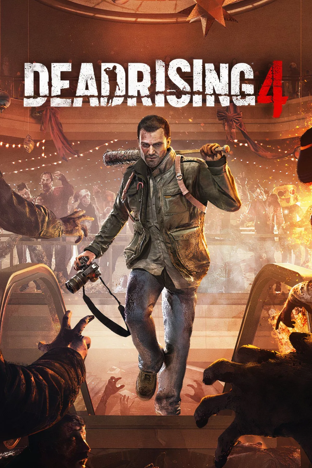 Cảnh chiến đấu trong Dead Rising 4 với Frank West đối đầu với zombie