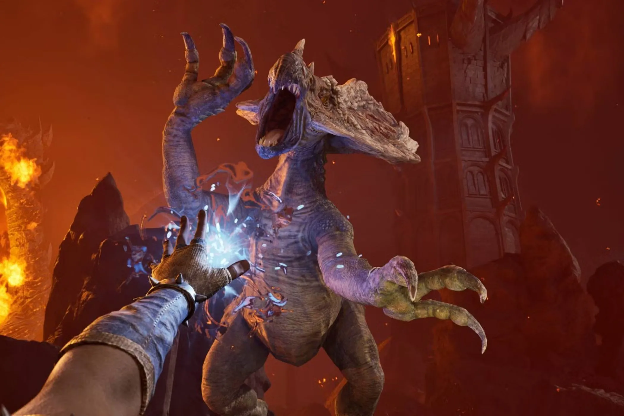 Cảnh chiến đấu trong game Oblivion Remastered