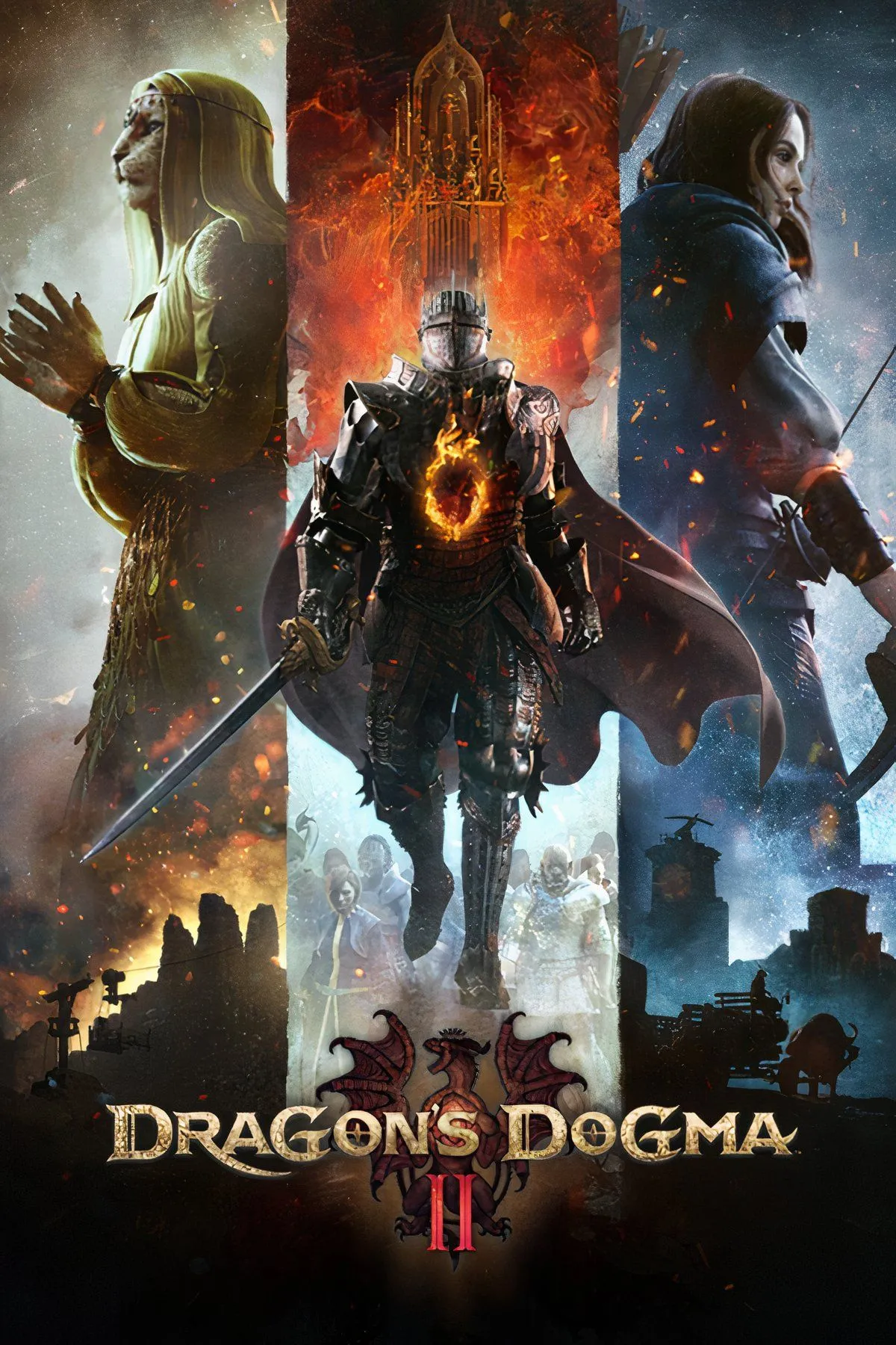 Cảnh chiến đấu và khám phá trong thế giới Dragon’s Dogma 2.