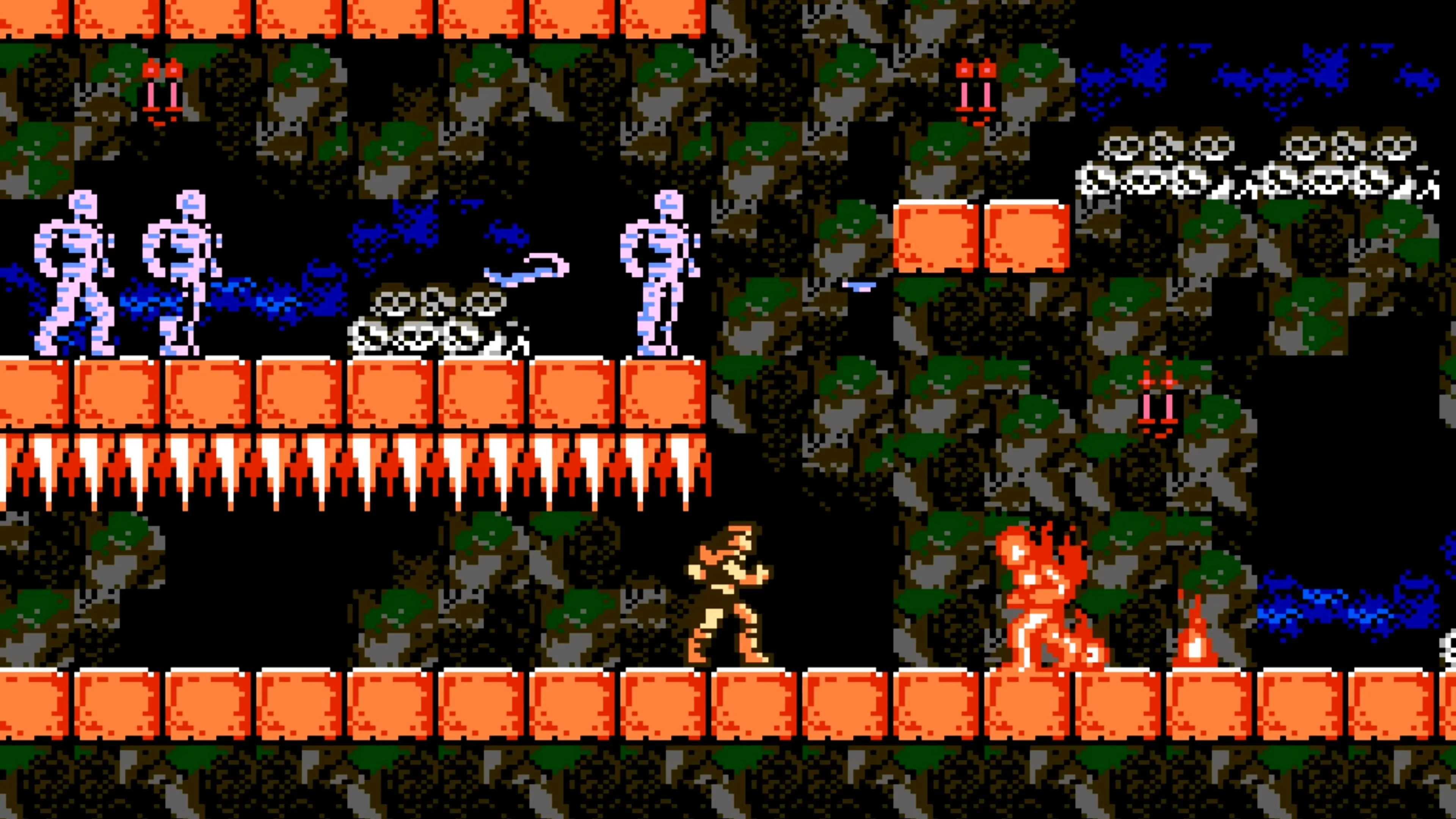 Cảnh chơi Castlevania III Dracula's Curse với nhiều nhân vật phụ hỗ trợ