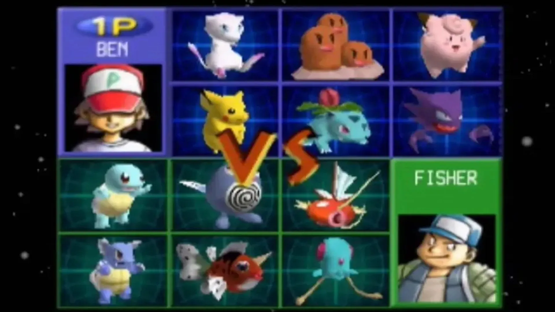 Cảnh chơi game Pokemon Stadium trên Nintendo 64, thể hiện khả năng tương thích với Game Boy qua Transfer Pack