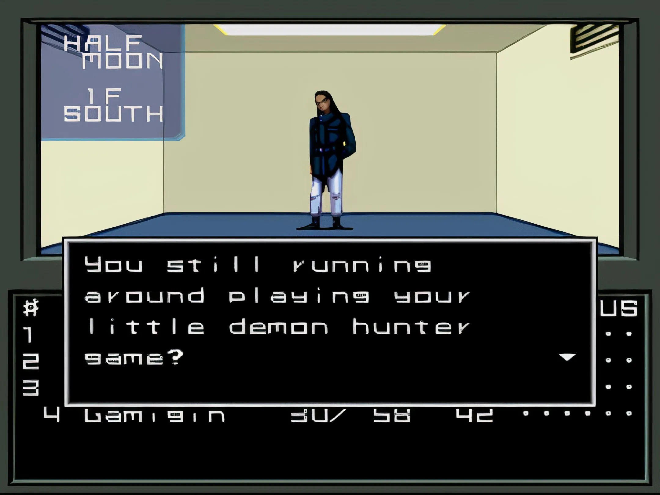 Cảnh đối thoại giữa các nhân vật trong Shin Megami Tensei bản dịch tiếng Anh