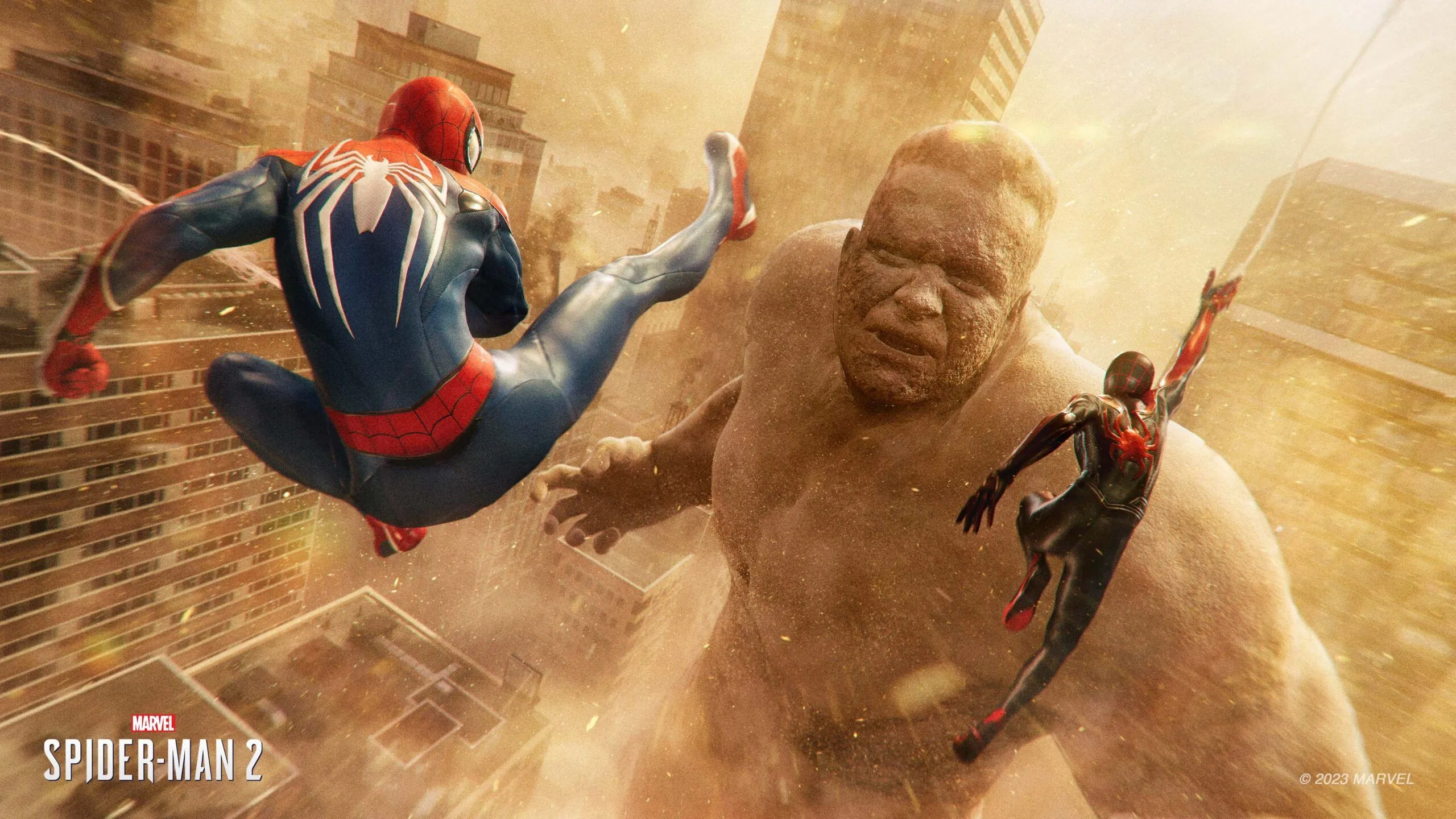 Cảnh game Marvel's Spider-Man 2 trên PC, minh họa cho một trong những game port của PlayStation