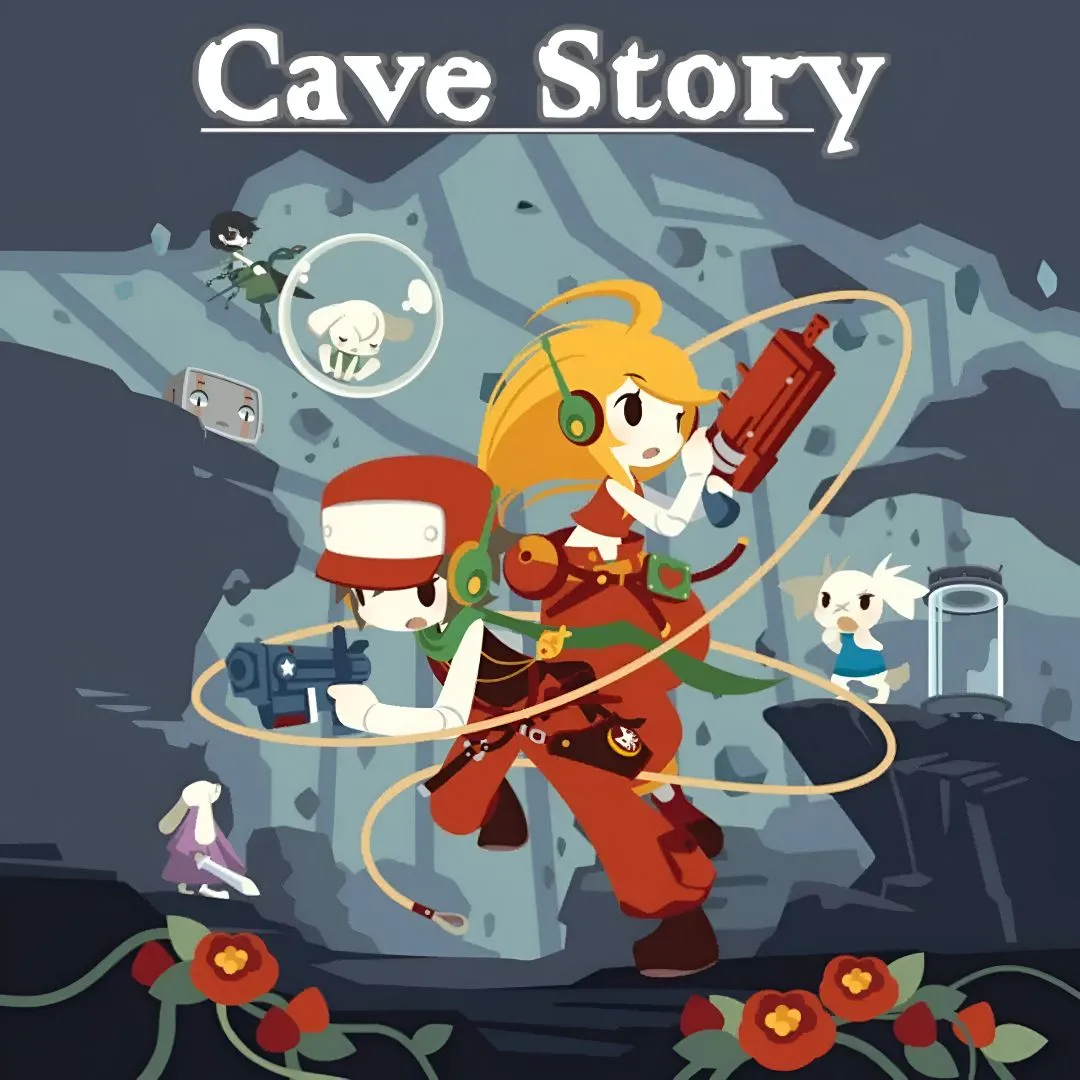 Cảnh gameplay kinh điển từ Cave Story, thể hiện đồ họa pixel art vượt thời gian và lối chơi hành động platformer cuốn hút.