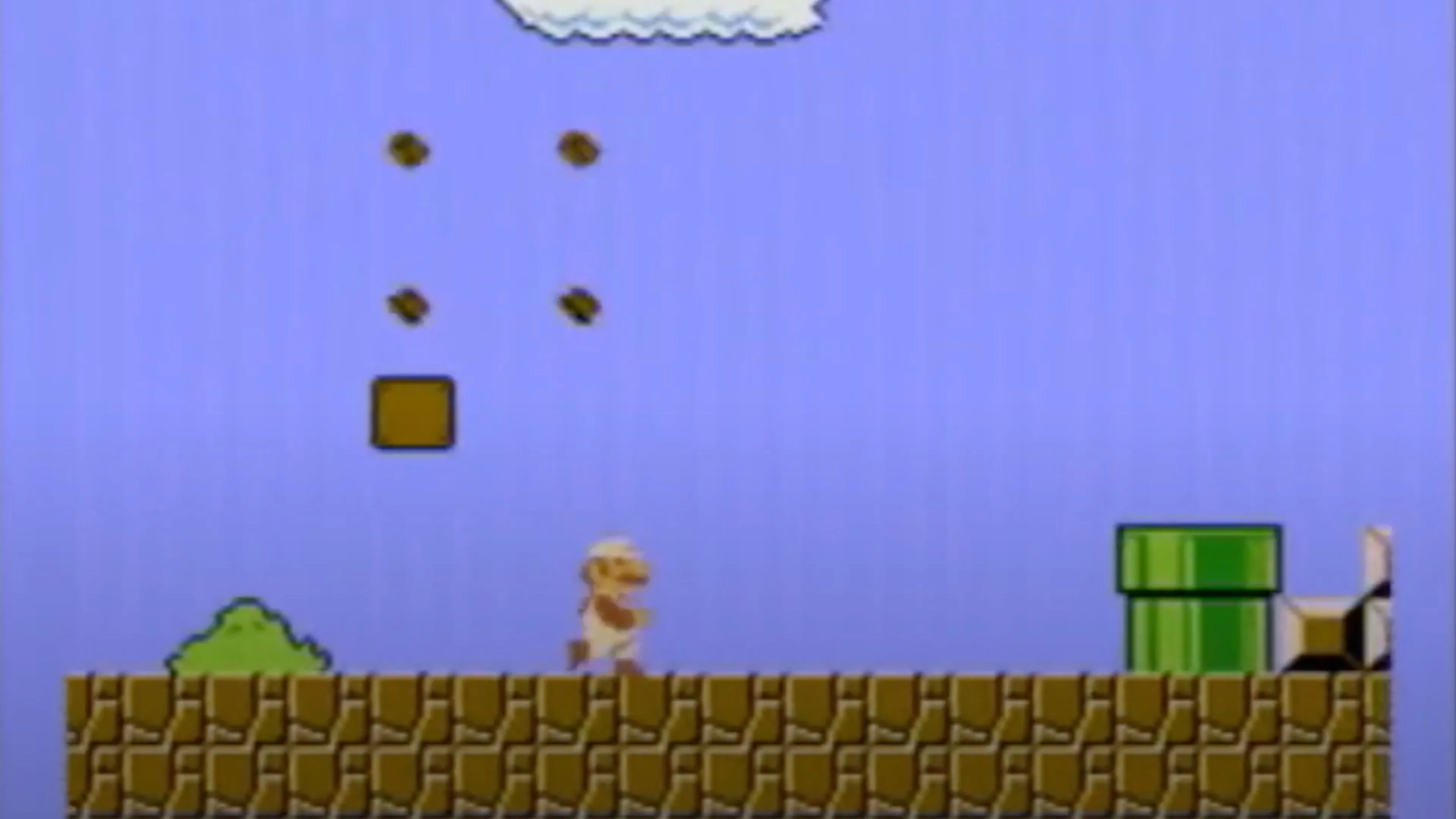 Cảnh Mario né tránh Goomba và Koopa Troopa trong Super Mario Bros.