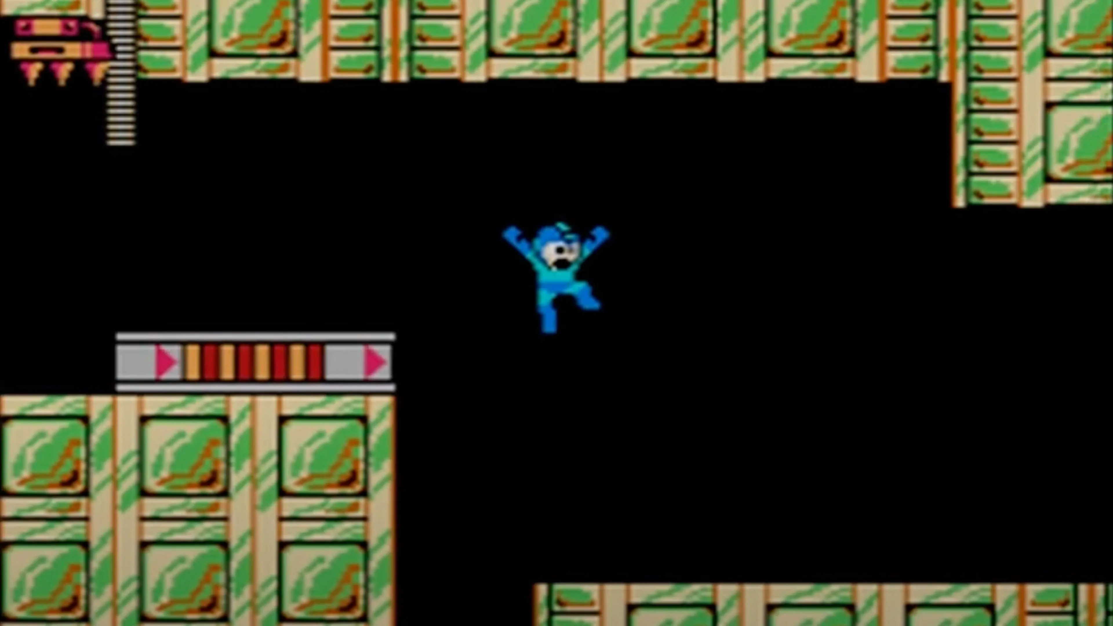 Cảnh Mega Man đối đầu với boss trong Mega Man 2