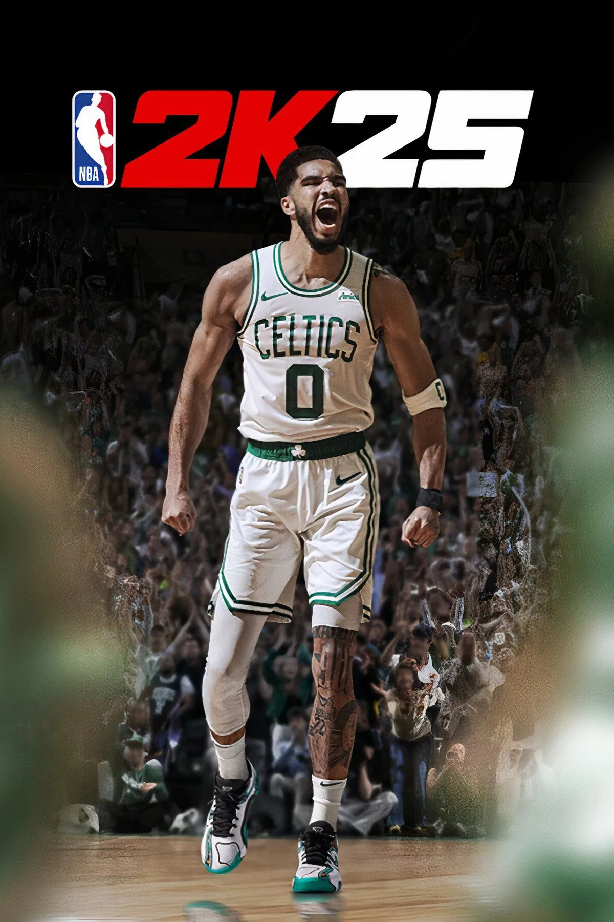 Cảnh quay hành động trong game NBA 2K25 với các cầu thủ bóng rổ đang tranh bóng