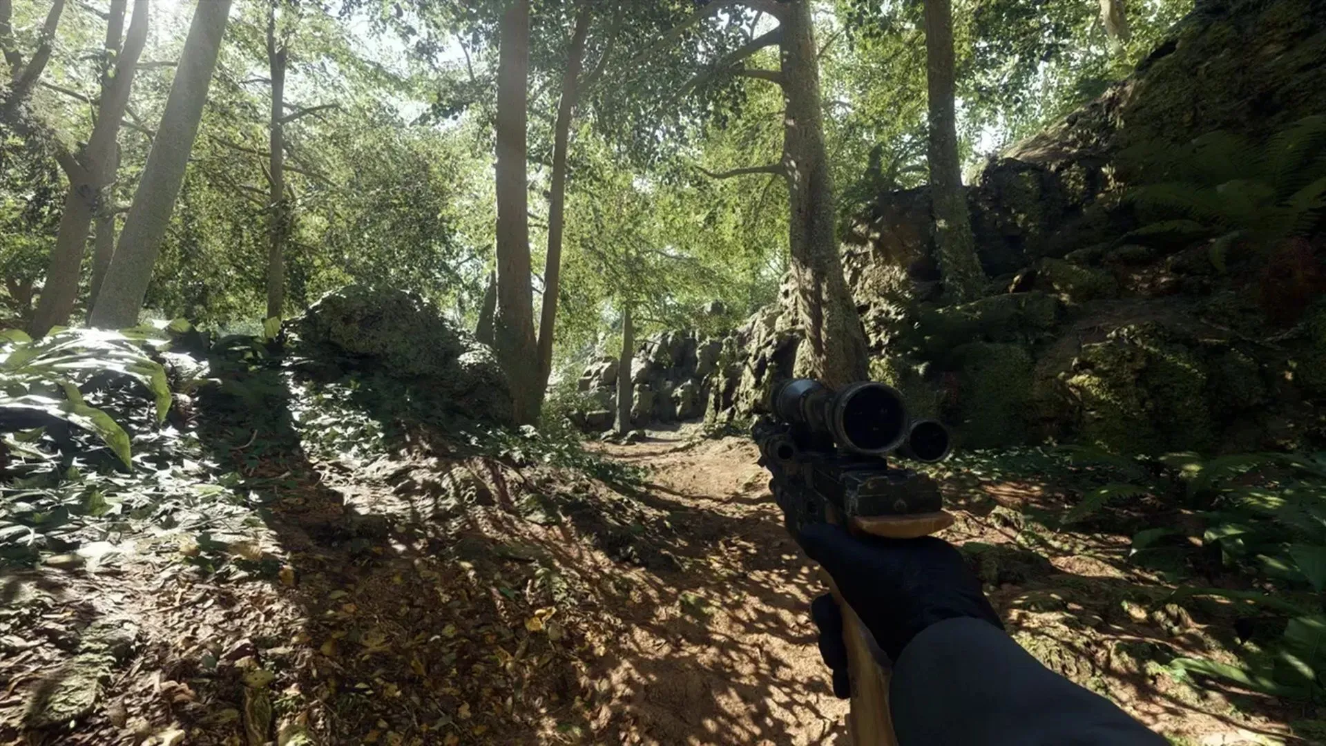 Cảnh rừng rậm tươi tốt trên mặt trăng Endor trong tựa game Star Wars Battlefront 2 của EA