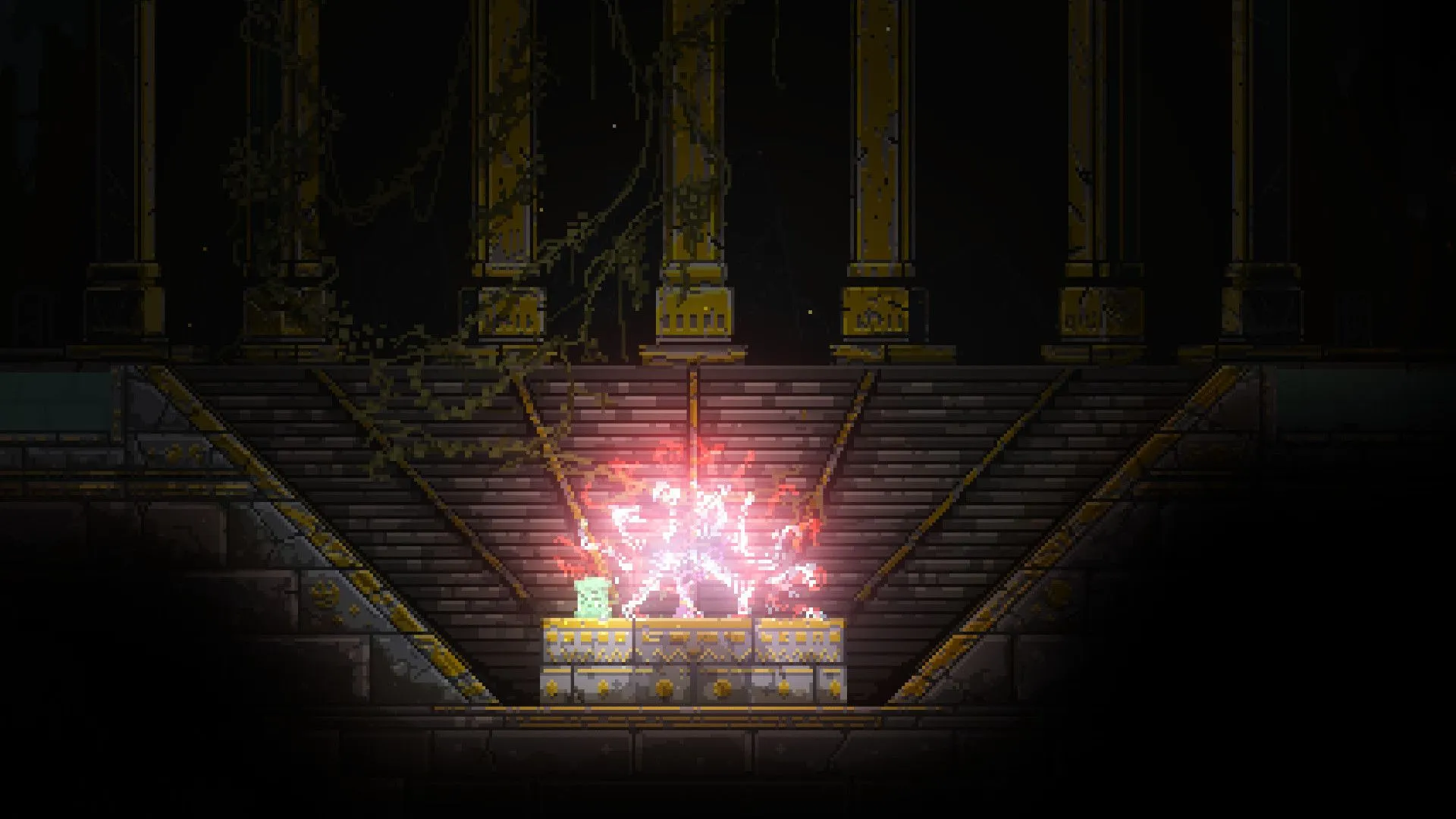Cảnh tượng phép thuật và pixel đầy ấn tượng trong game roguelike Noita