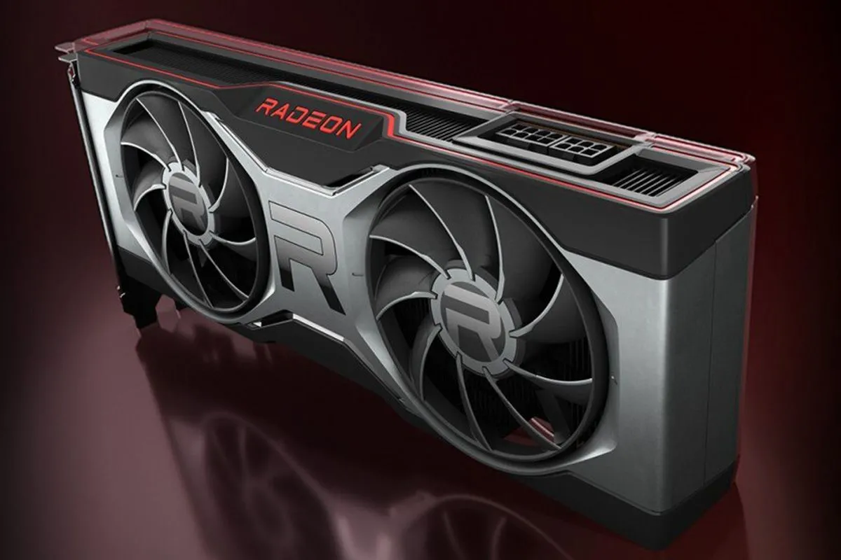 Card đồ họa AMD Radeon RX 6700 XT với ba quạt tản nhiệt và thiết kế tối giản