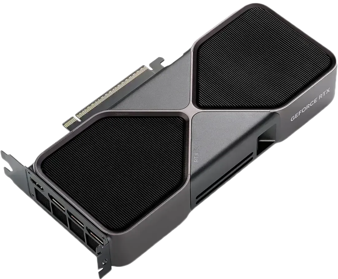 Card đồ họa Nvidia RTX 5070 Founder's Edition với thiết kế tản nhiệt kép và các cổng kết nối hiện đại