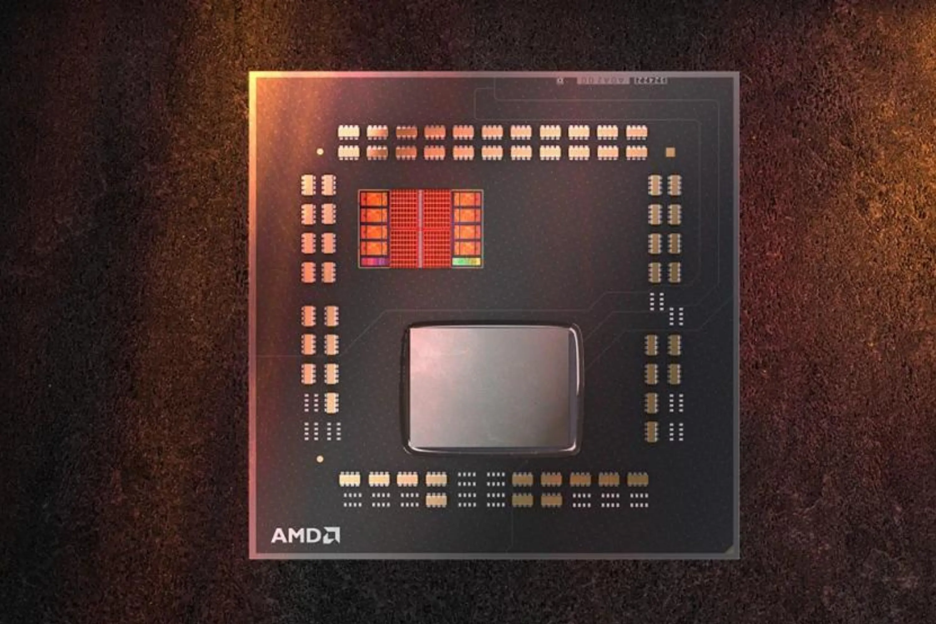 Chip CPU AMD Ryzen 7 5800X3D hiển thị chi tiết kiến trúc