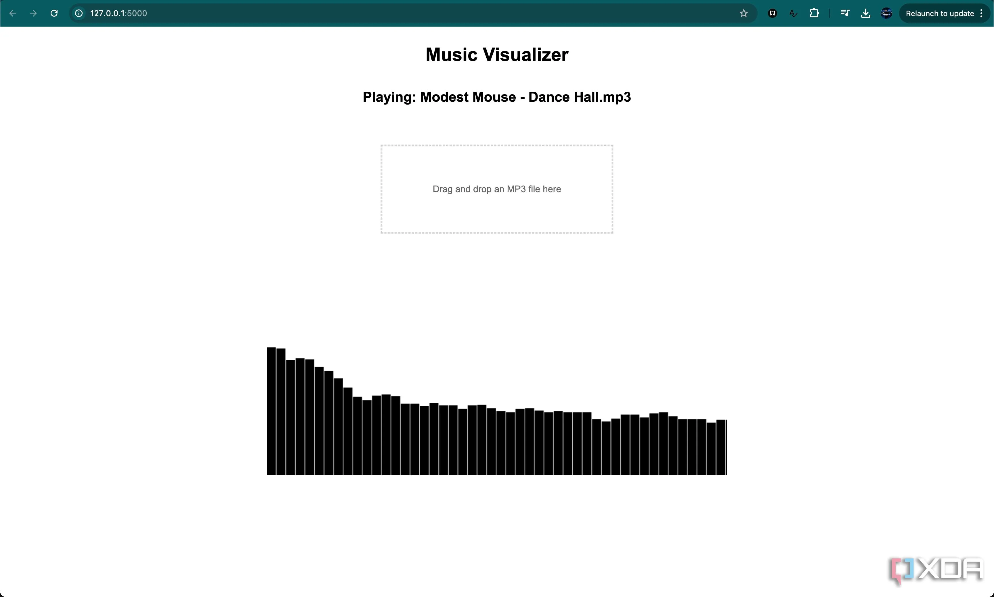 Clementine music player với hiệu ứng trực quan hóa âm nhạc sống động trên màn hình.