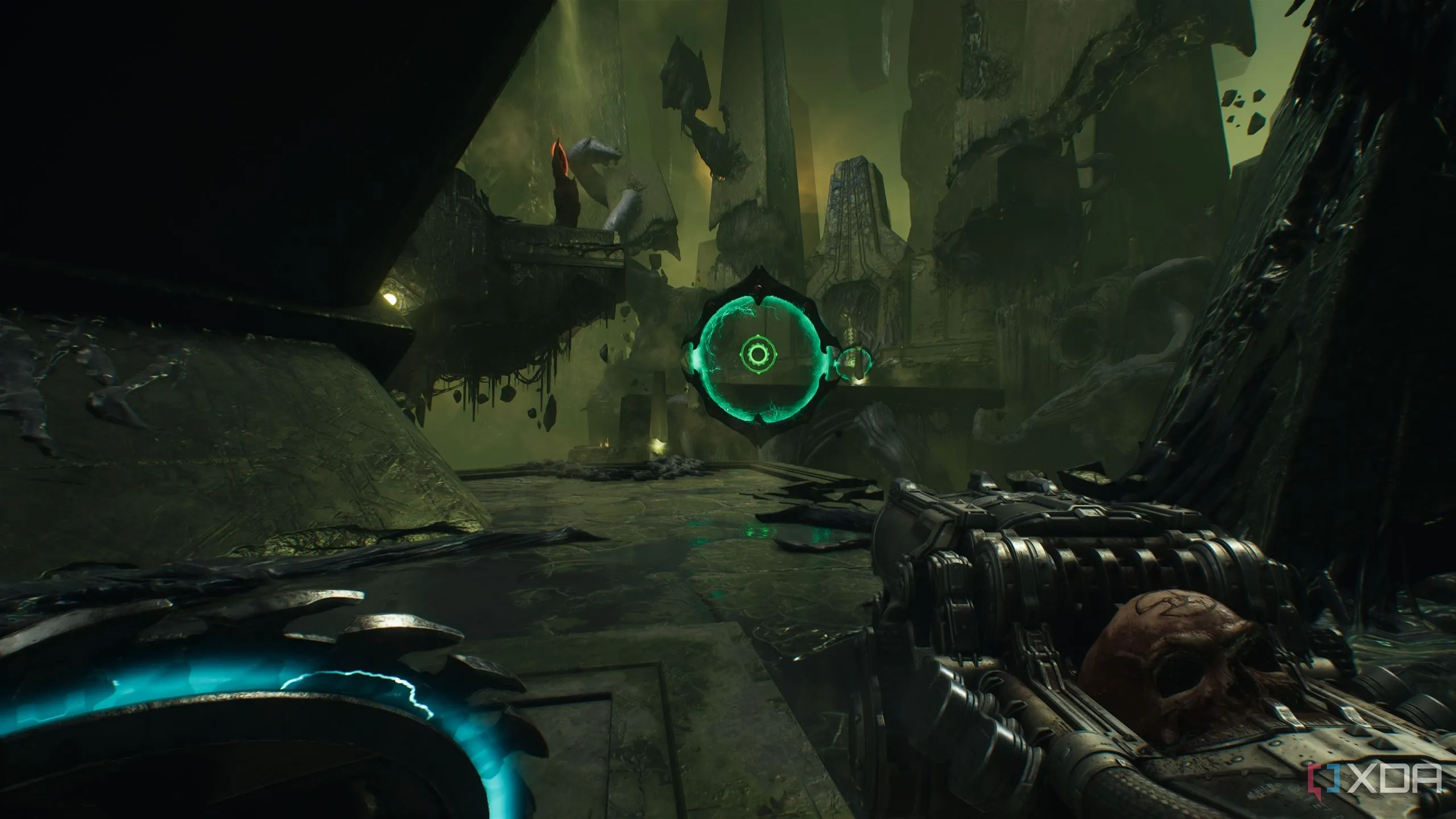 Cổng Shield Portal dẫn đến khu vực bí mật 9 trong Chapter 15 Doom The Dark Ages.
