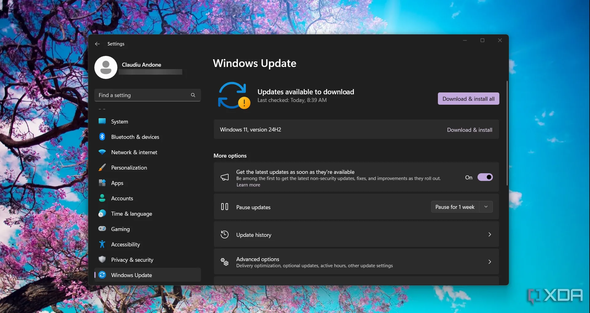 Cửa sổ Windows Update trong cài đặt Windows 11, khuyến khích người dùng cập nhật hệ điều hành để bảo mật tốt hơn.