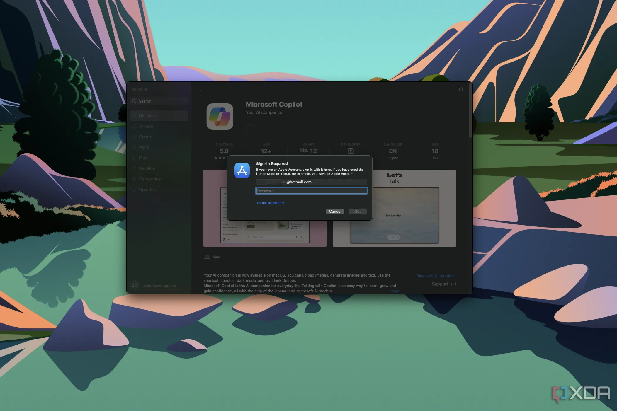 Cửa sổ yêu cầu mật khẩu Apple ID trên macOS, minh chứng giới hạn tự động điền ngoài trình duyệt