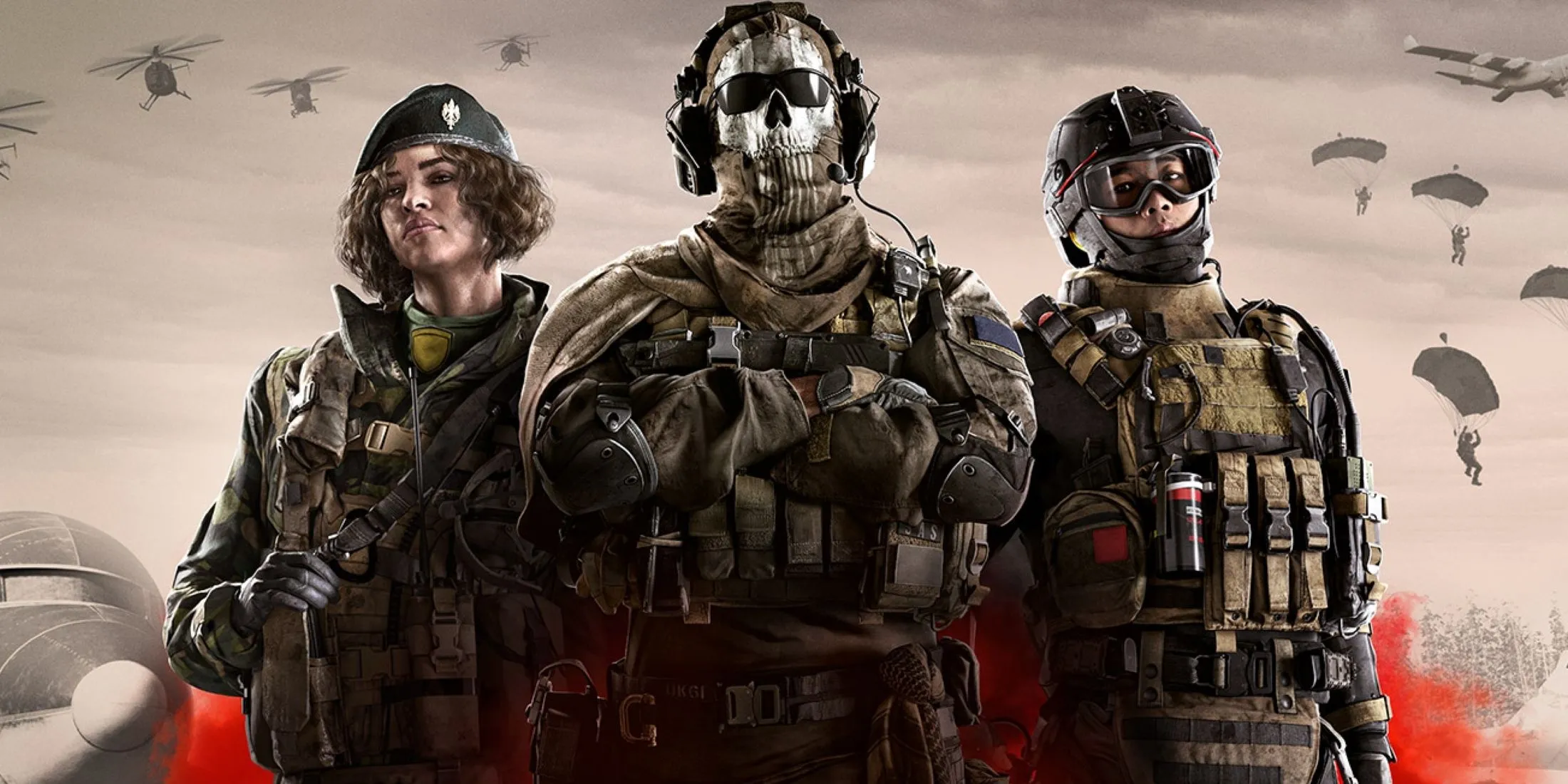 Dàn nhân vật đa dạng trong Call of Duty Warzone, thể hiện các skin và trang bị đặc trưng của game Battle Royale này.