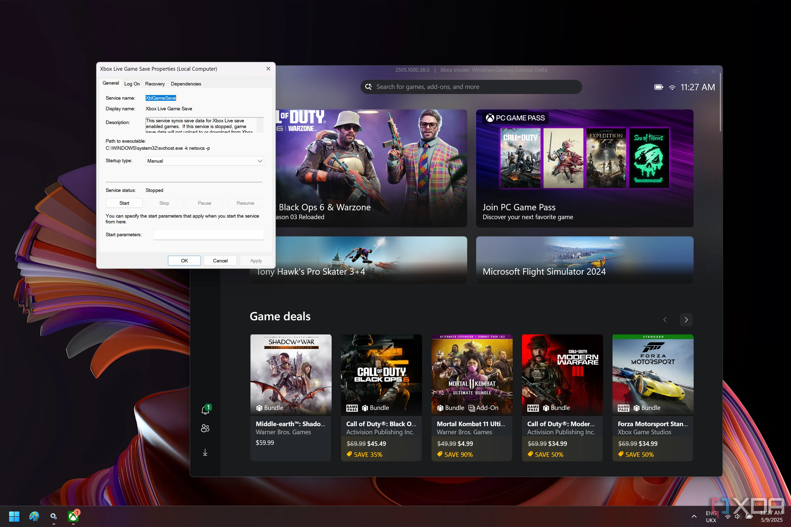 Dịch vụ Xbox Live Game Save trên Windows 11 đã bị vô hiệu hóa, cùng với ứng dụng Xbox