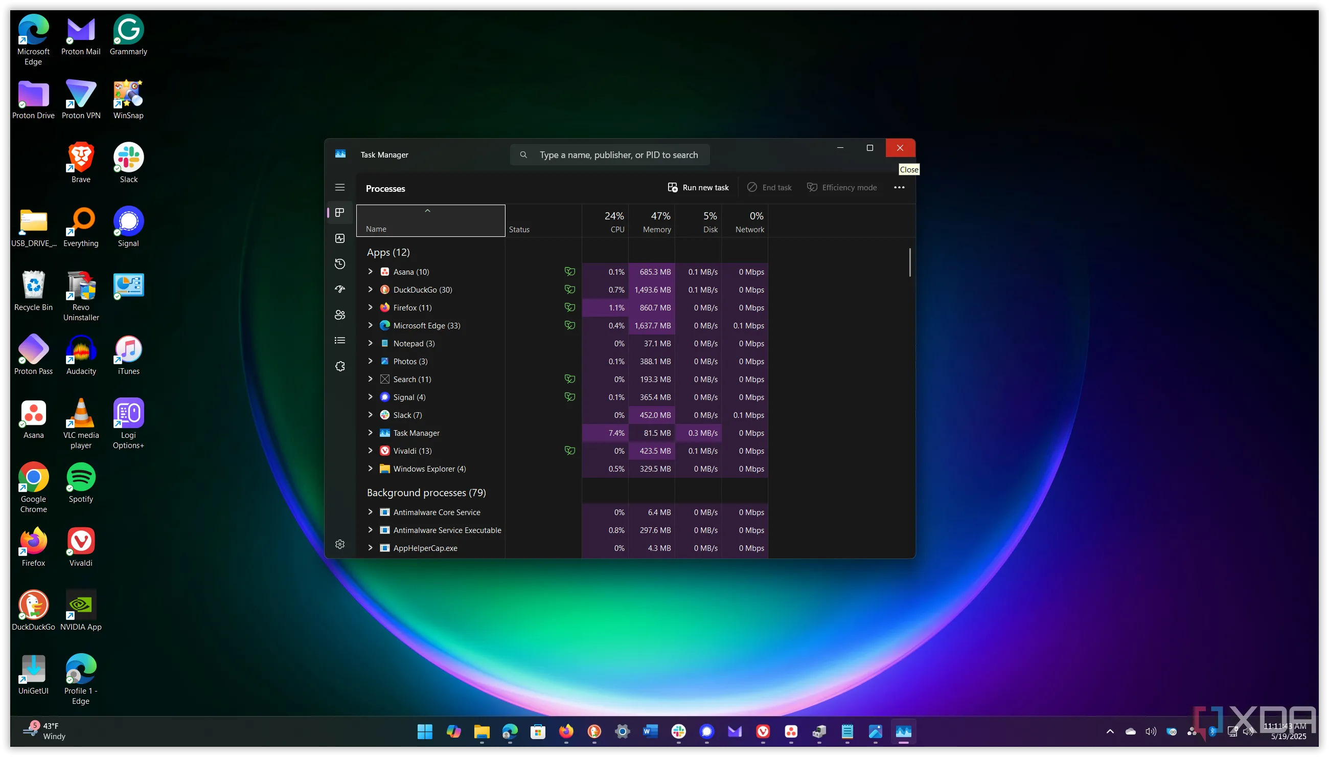 Đóng cửa sổ Task Manager trên Windows 11 bằng phím tắt