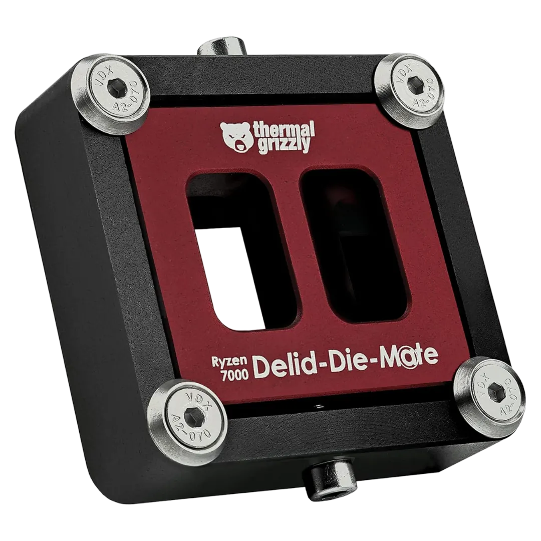 Dụng cụ Thermal Grizzly Delid-Die-Mate cho CPU Ryzen 7000, hỗ trợ tháo nắp IHS và thay thế keo tản nhiệt.