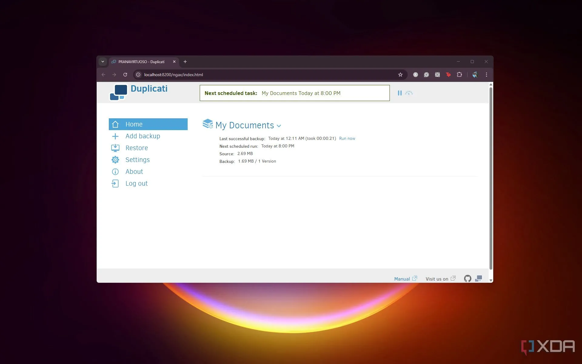 Duplicati trên PC Windows