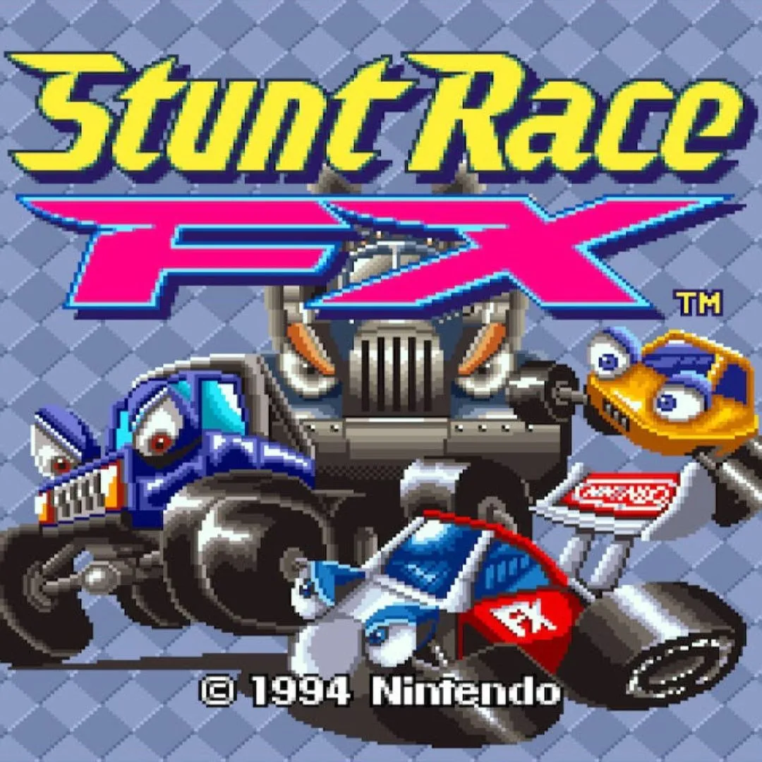 Game Stunt Race FX trên SNES với đồ họa polygon độc đáo
