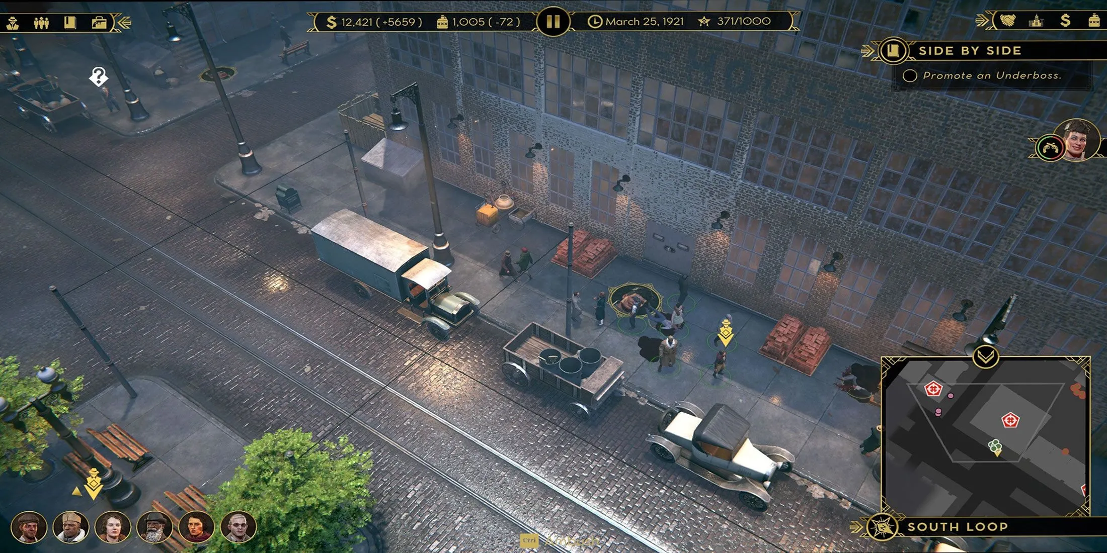 Gameplay Empire of Sin, game chiến thuật của Romero Games, nơi các băng đảng kiểm soát Chicago những năm 1920