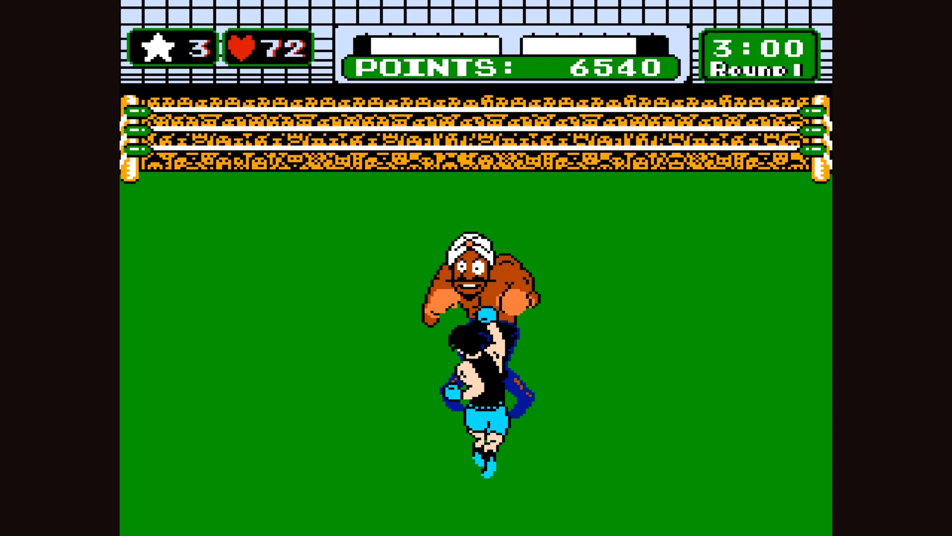 Gameplay Punch Out cho thấy Little Mac đấu với đối thủ đội khăn xếp