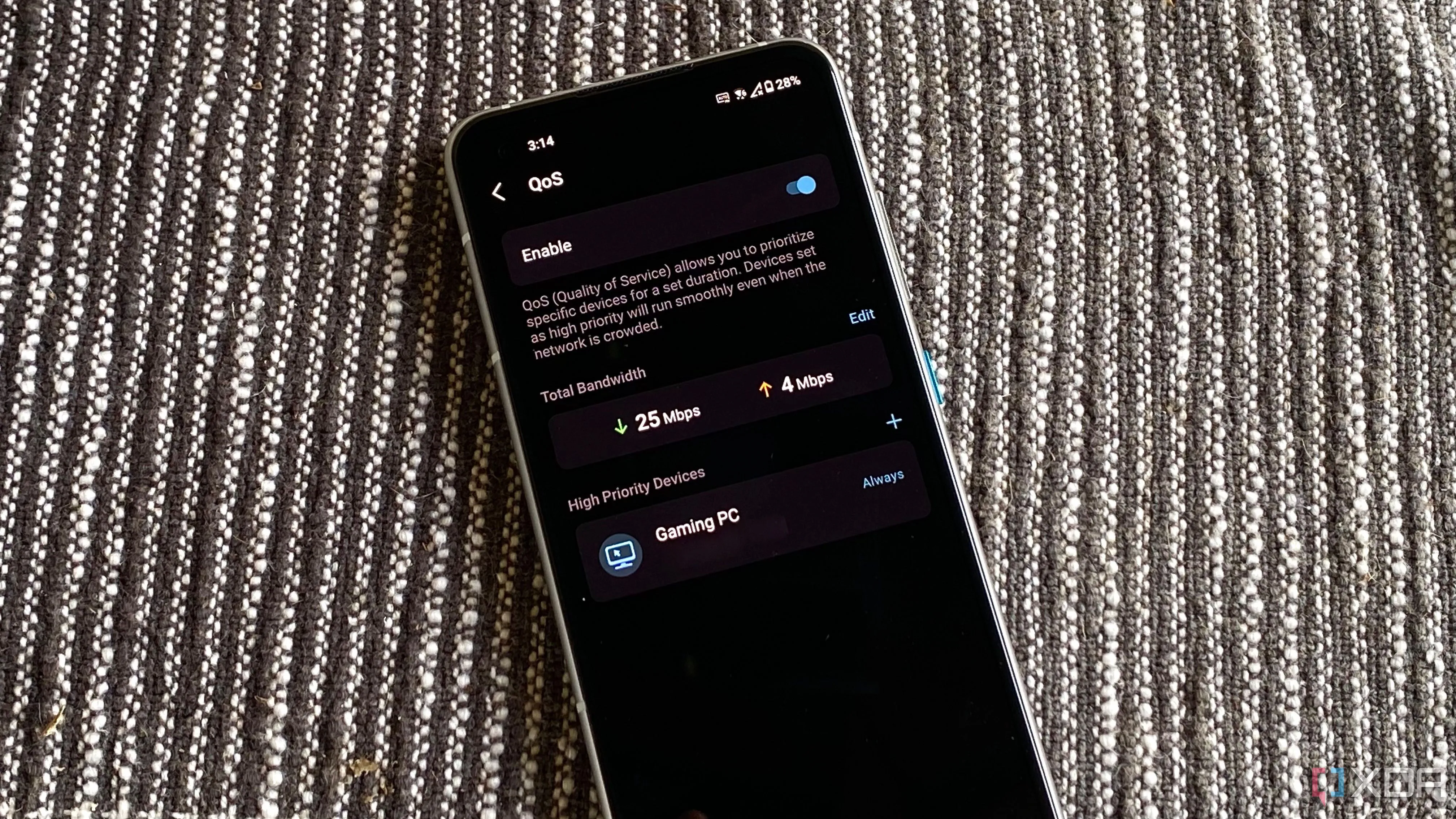 Giao diện cài đặt QoS trên ứng dụng TP-Link Deco, dễ dàng ưu tiên thiết bị chơi game