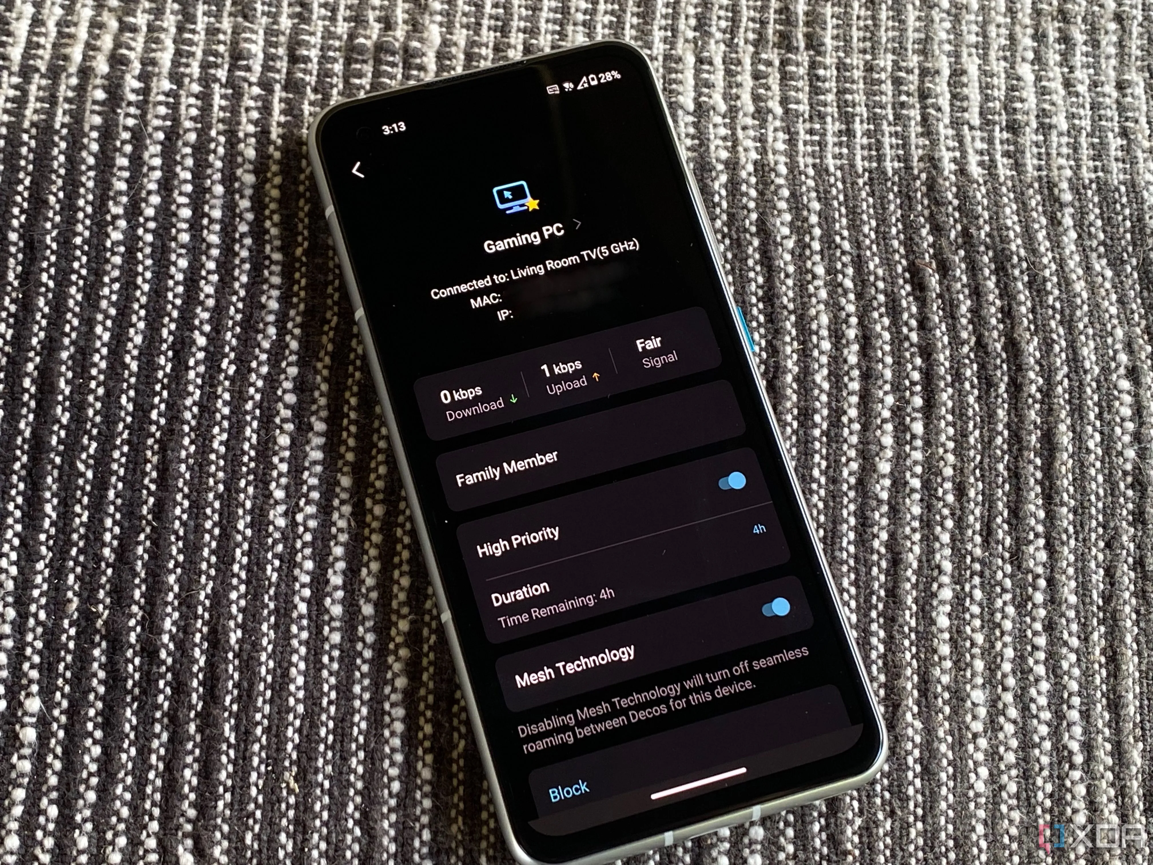 Giao diện cài đặt QoS ưu tiên cho máy tính chơi game