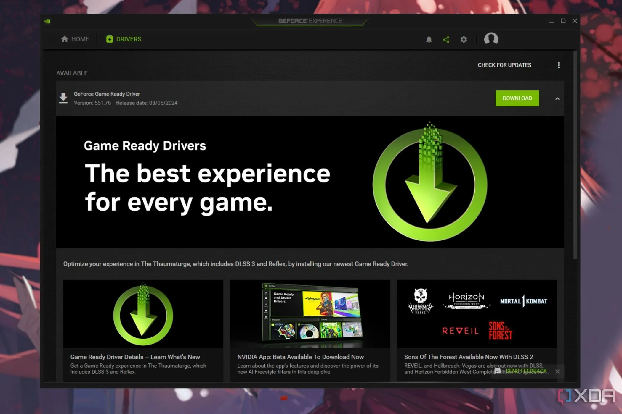 Giao diện cũ của Nvidia GeForce Experience với yêu cầu đăng nhập tài khoản Nvidia